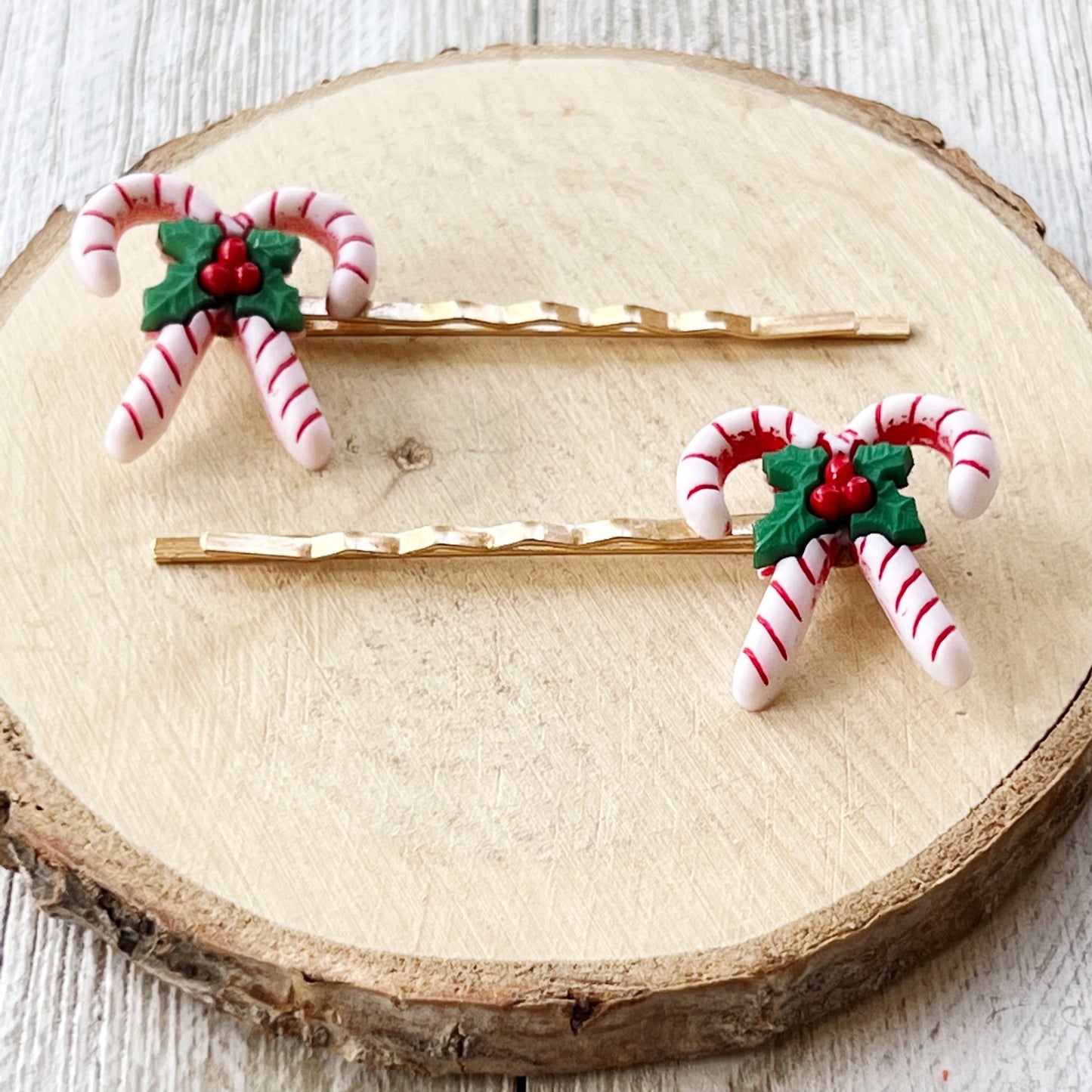 Candy Cane Bobby Pins - Festive Accessories for Holiday Hairstyles