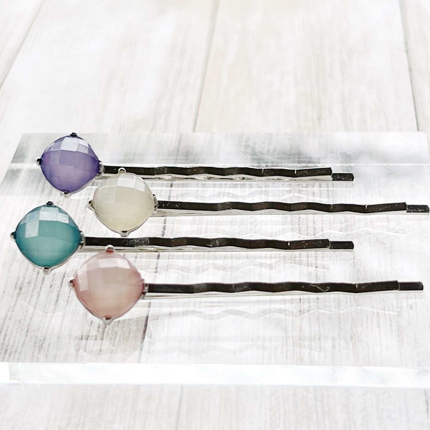 Pastel Rhinestone Hair Pins