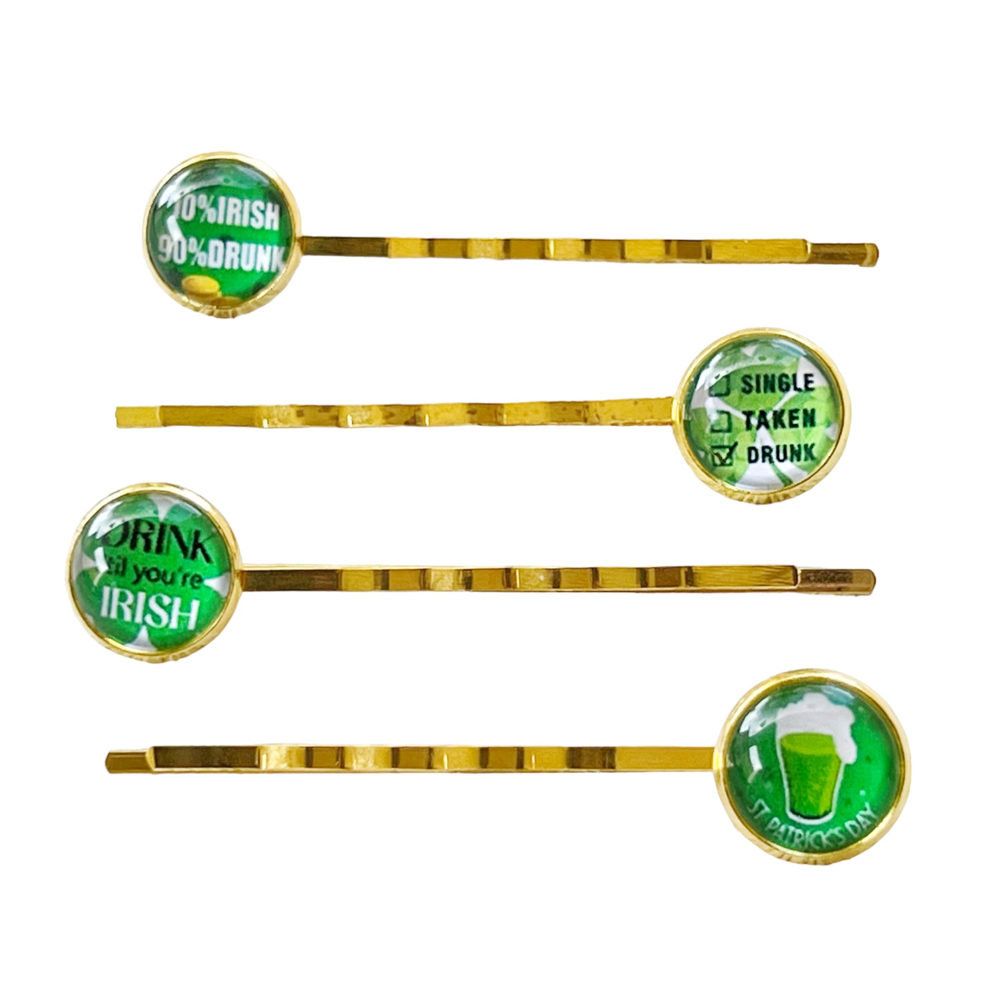 Funny Sayings St Patricks Day Hair Pins Set of 4