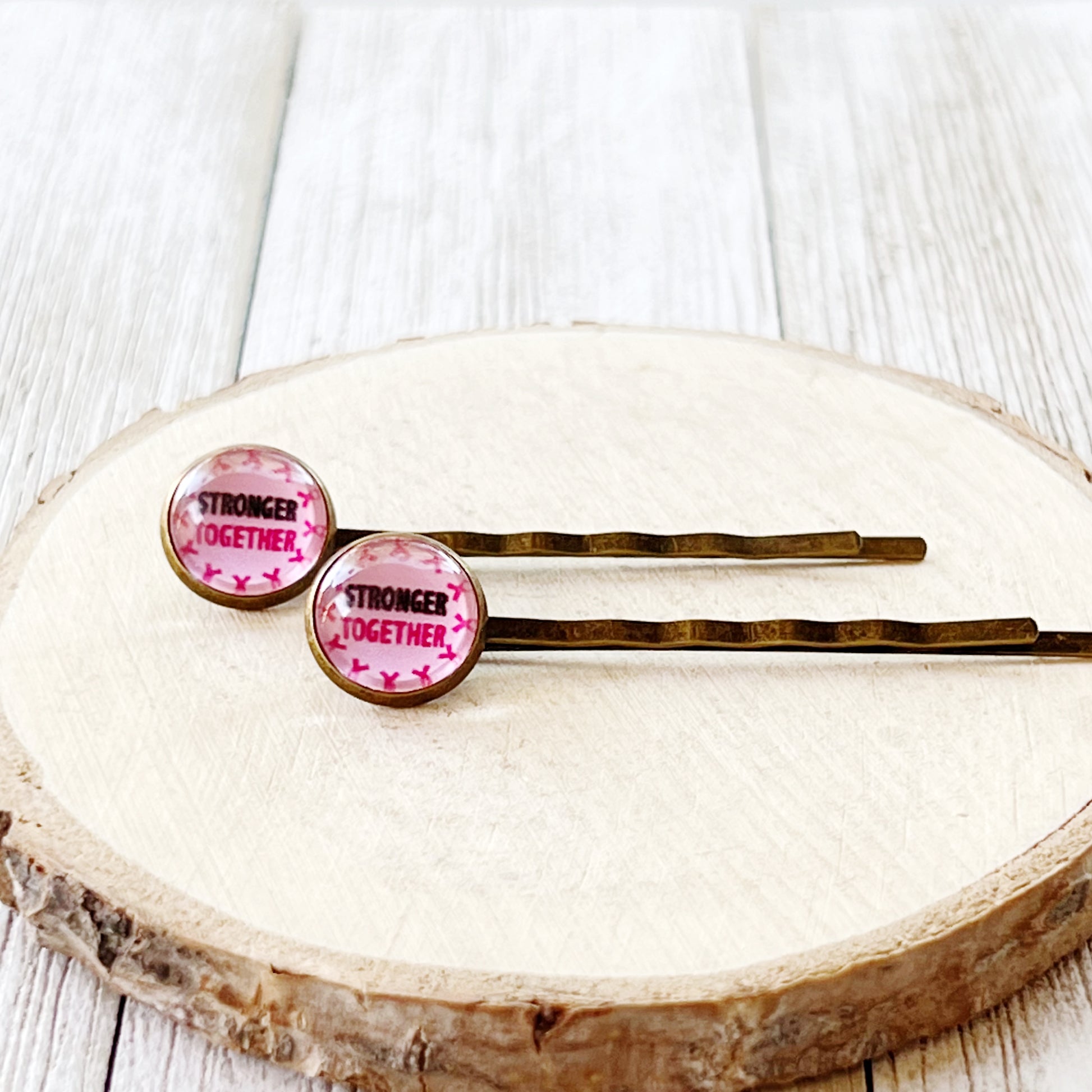 Breast Cancer Awareness Ribbon Hair Pins - Supportive and Stylish Accessories