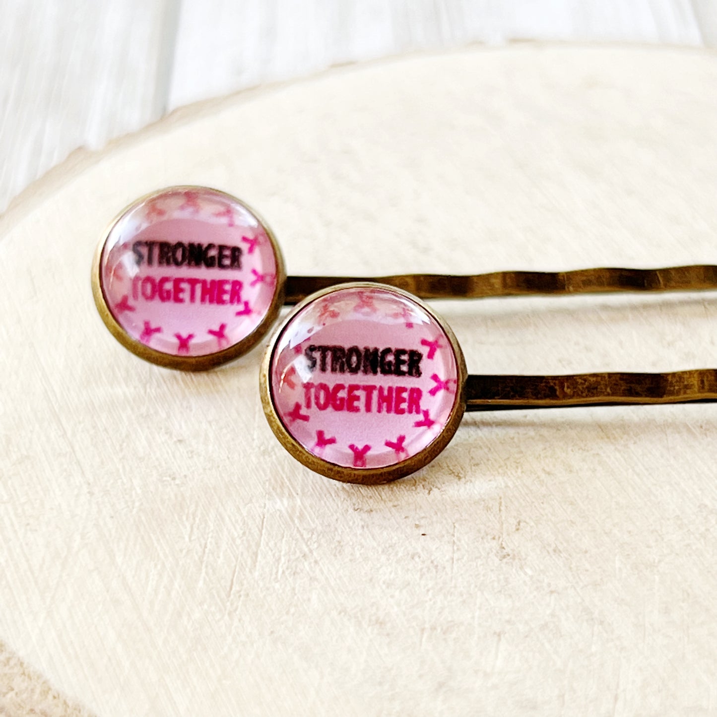 Breast Cancer Awareness Ribbon Hair Pins - Supportive and Stylish Accessories