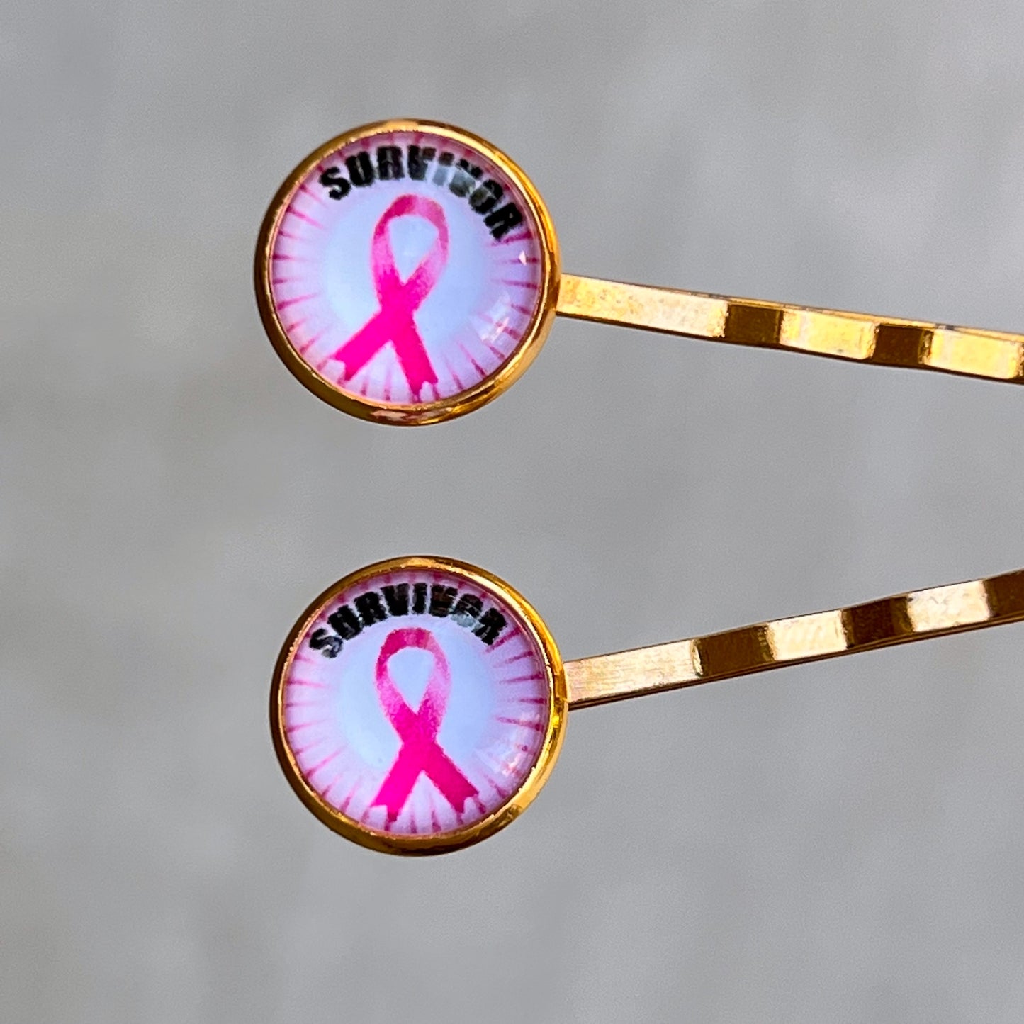 Breast Cancer Awareness Ribbon Hair Pins - Supportive and Stylish Accessories