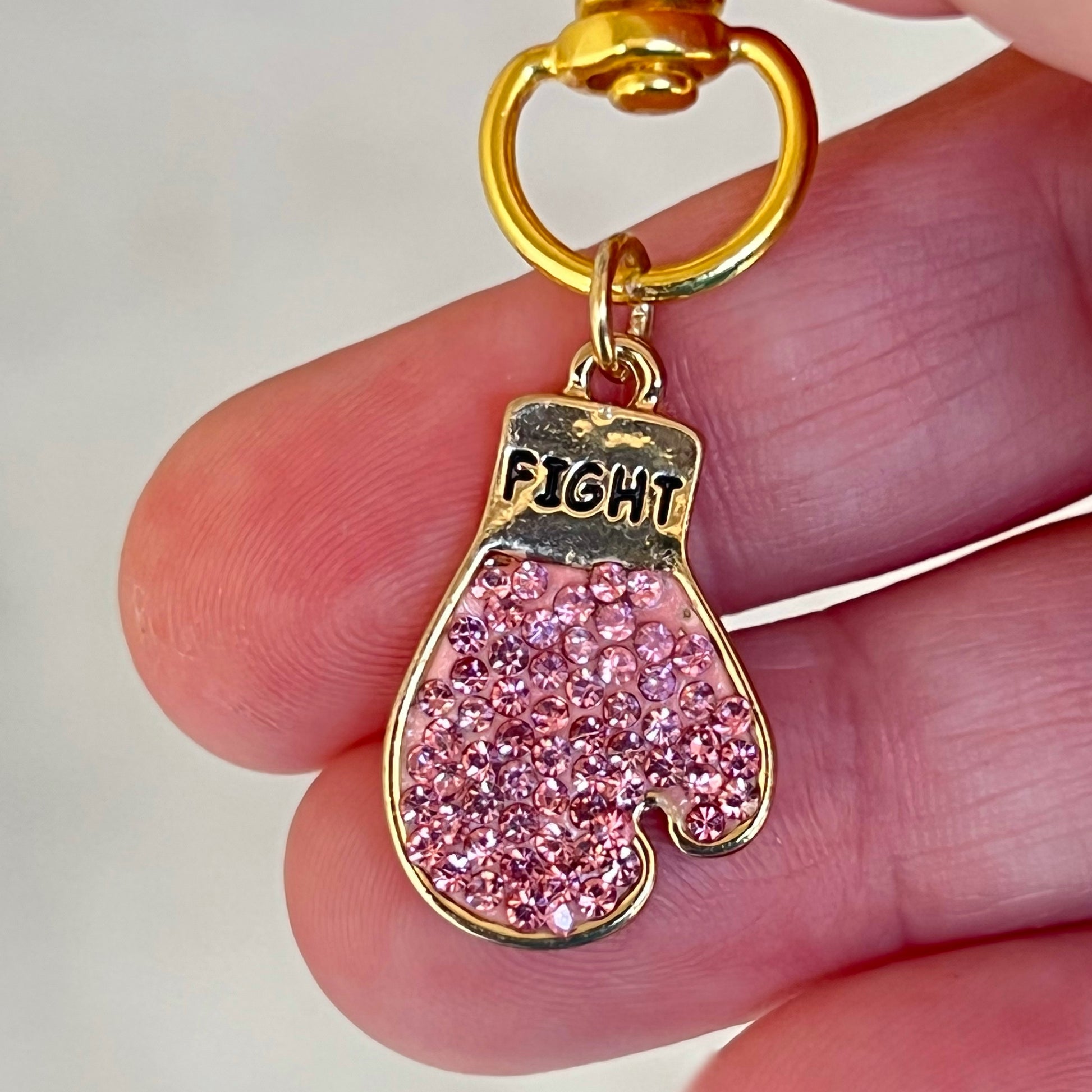 Feminist Cancer Awareness Zipper Pull Keychain Purse Charm - Empowering & Supportive Jewelry