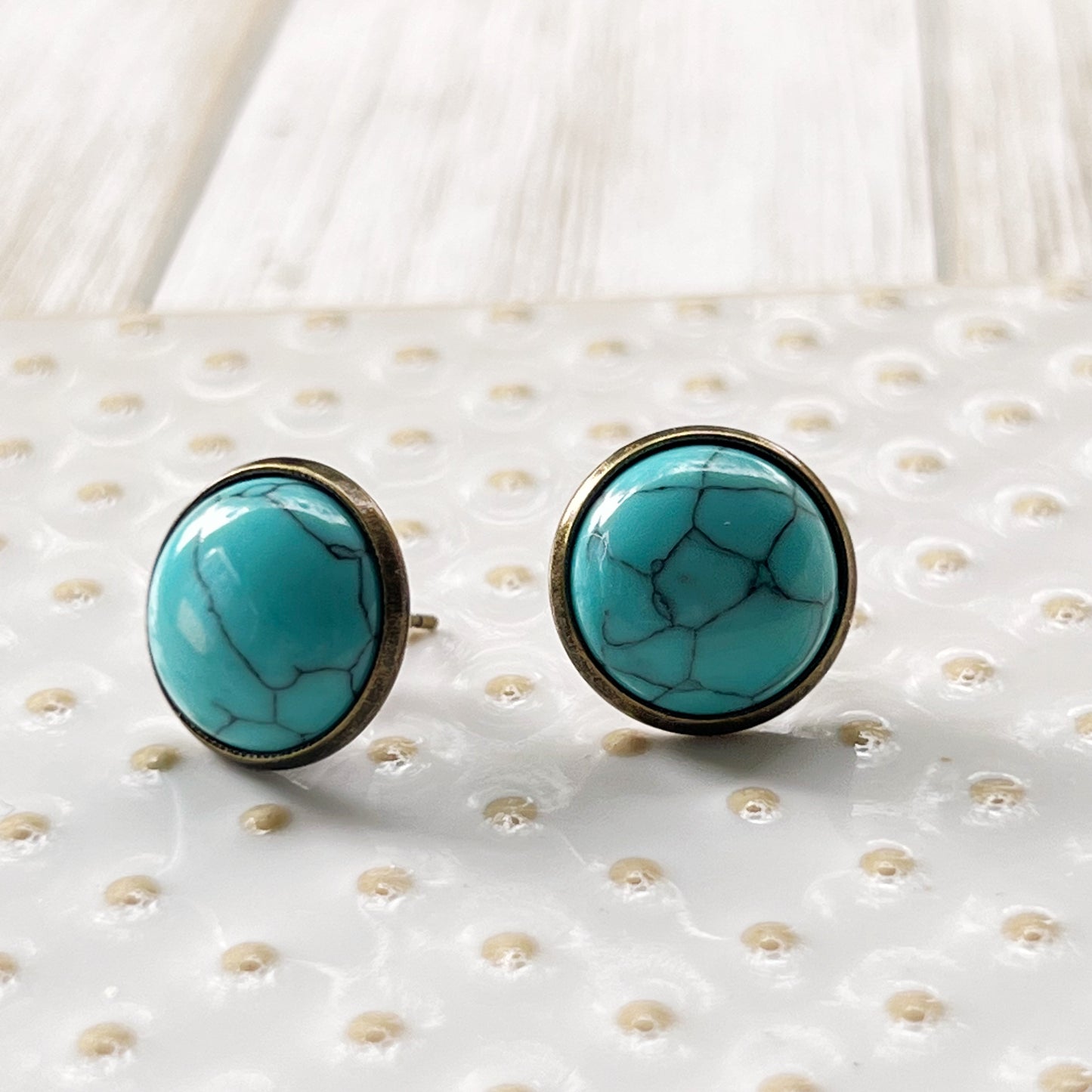 Turquoise 12mm Stud Earrings