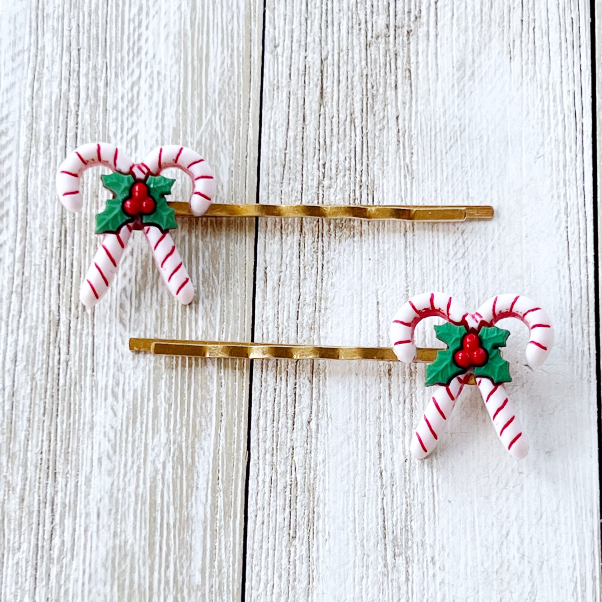 Candy Cane Bobby Pins - Festive Accessories for Holiday Hairstyles