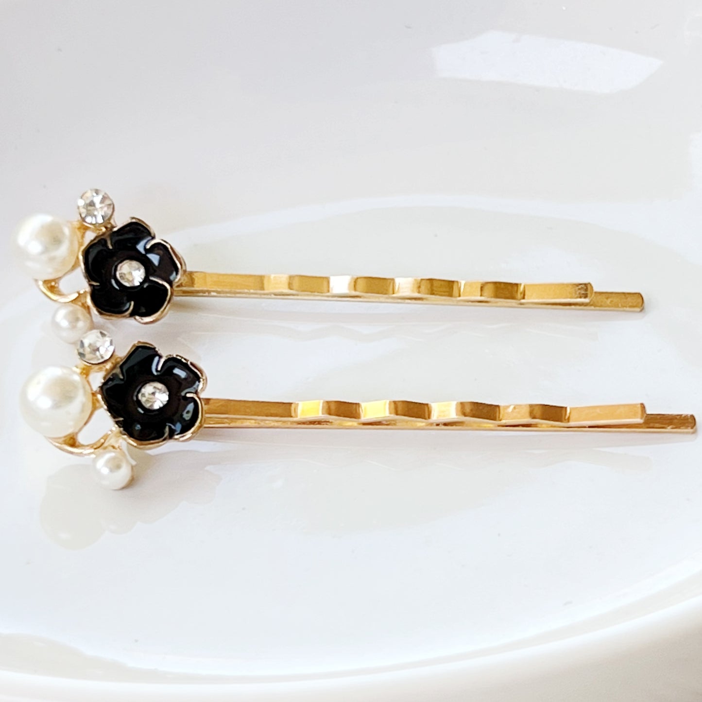 Black Flower Hair Pins - Floral Bobby Pins for Women's Hairstyles | Decorative Hair Accessories and Barrettes