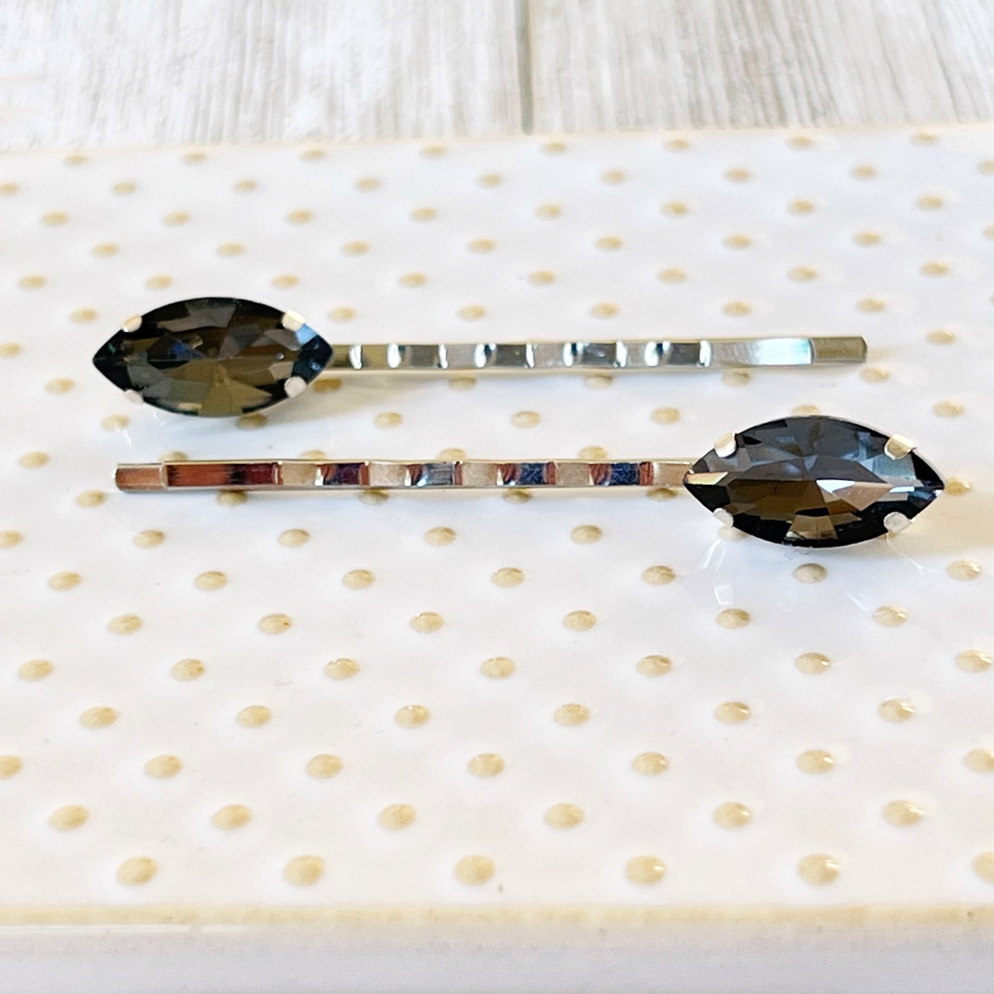 Gray Rhinestone Hair Pins - Elegant and Versatile Hair Accessories