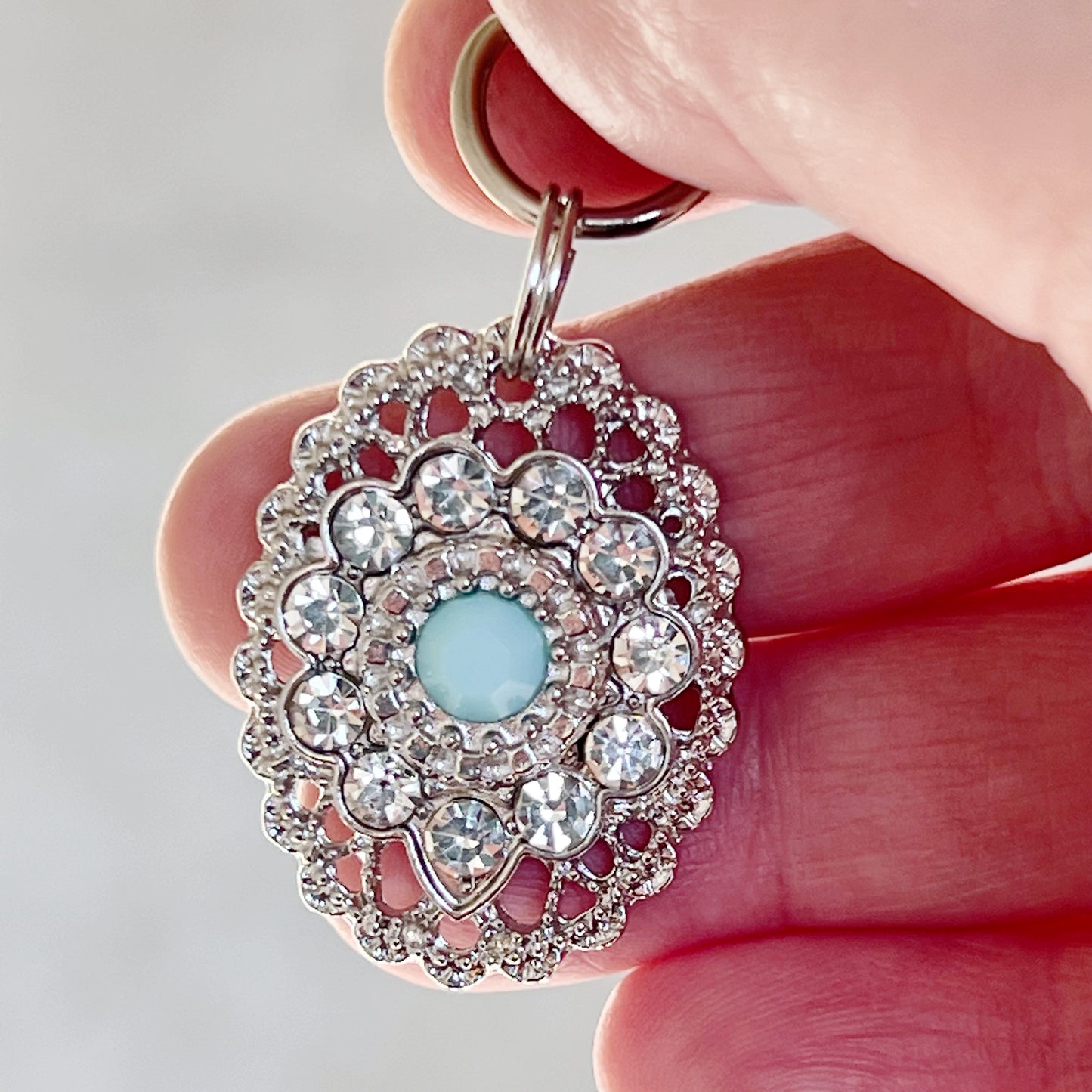 Western Rhinestone Zipper Pull Handbag Charm