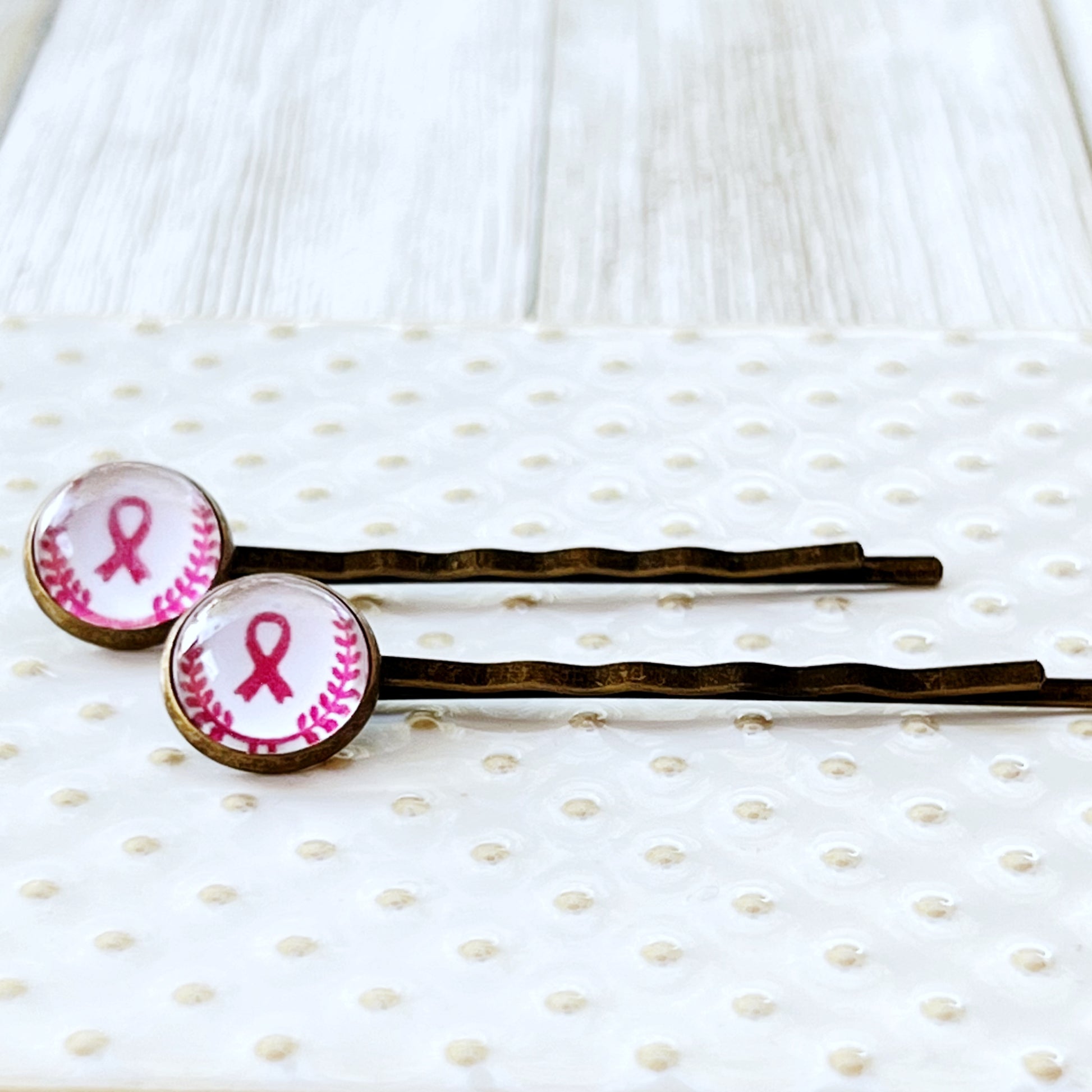 Breast Cancer Awareness Ribbon Hair Pins - Supportive and Stylish Accessories