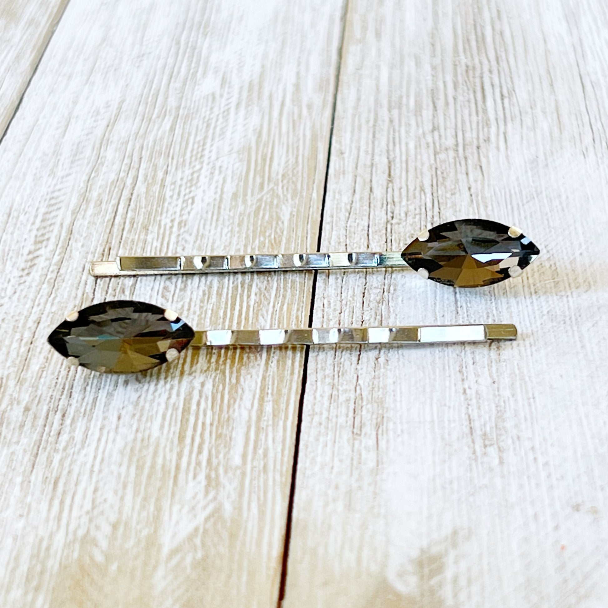 Gray Rhinestone Hair Pins - Elegant and Versatile Hair Accessories