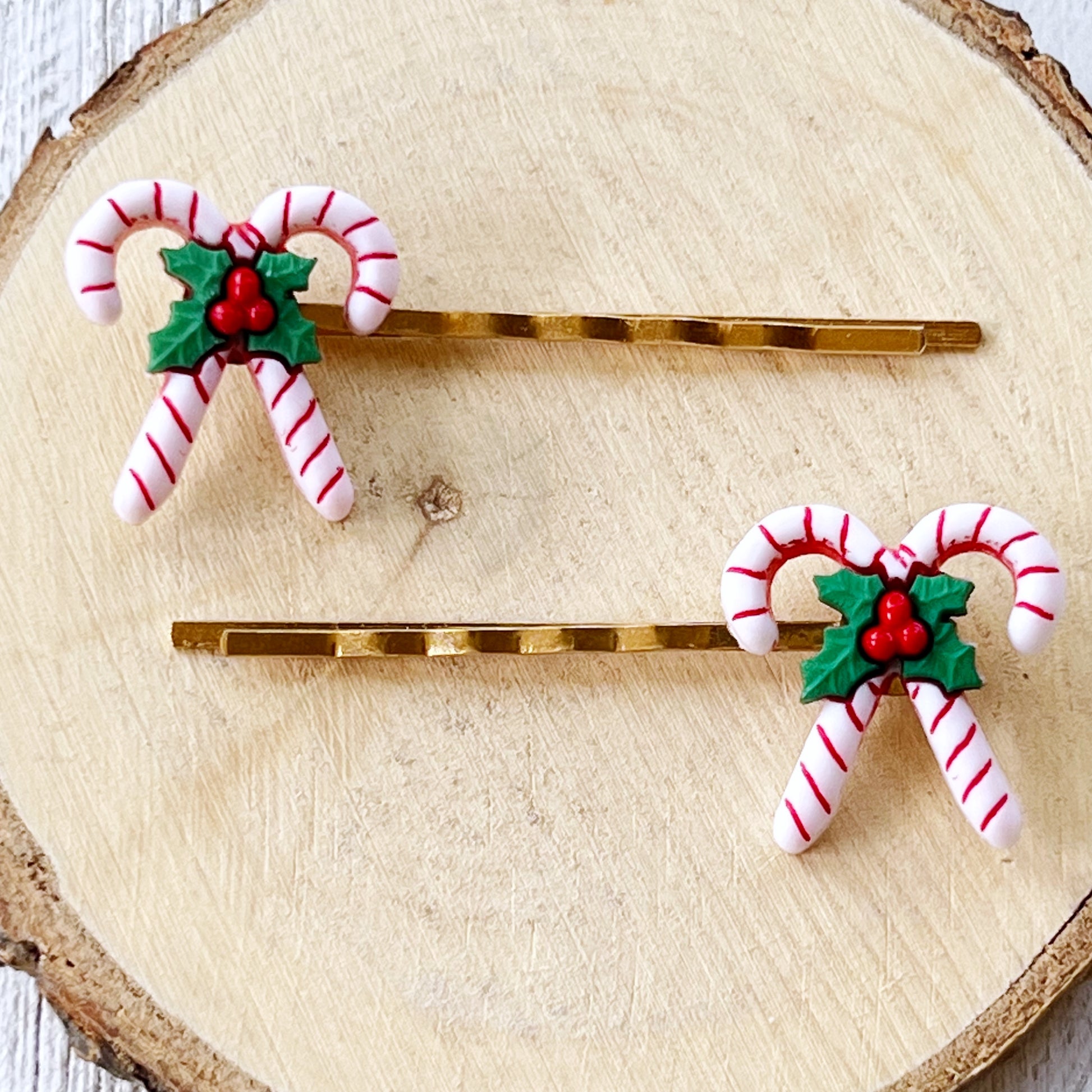 Candy Cane Bobby Pins - Festive Accessories for Holiday Hairstyles