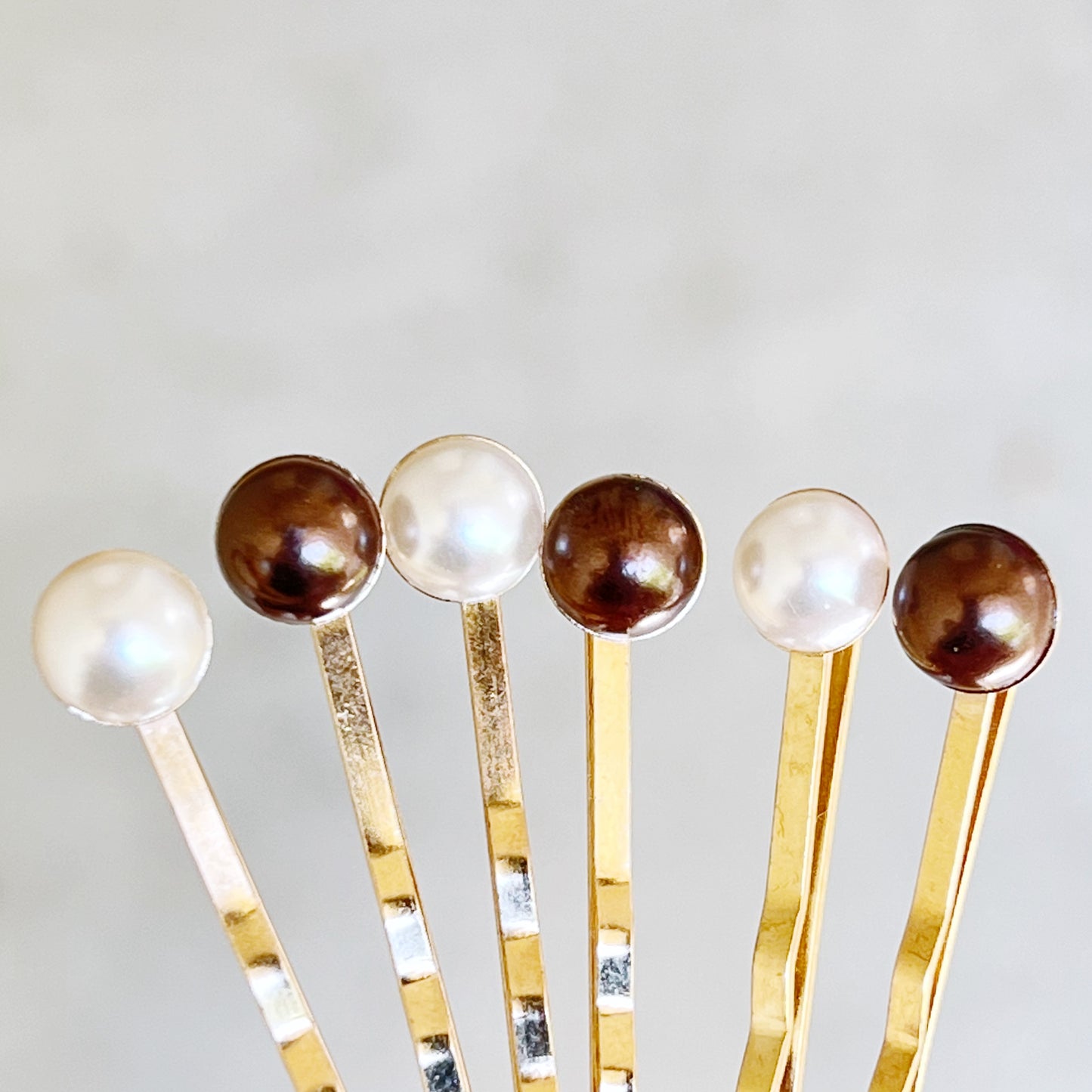 Brown Pearl Bridal Hair Pins Set - Wedding Hair Jewelry for Bride | White Floral, Pearl & Rhinestone Accessories for Elegant Hairstyles