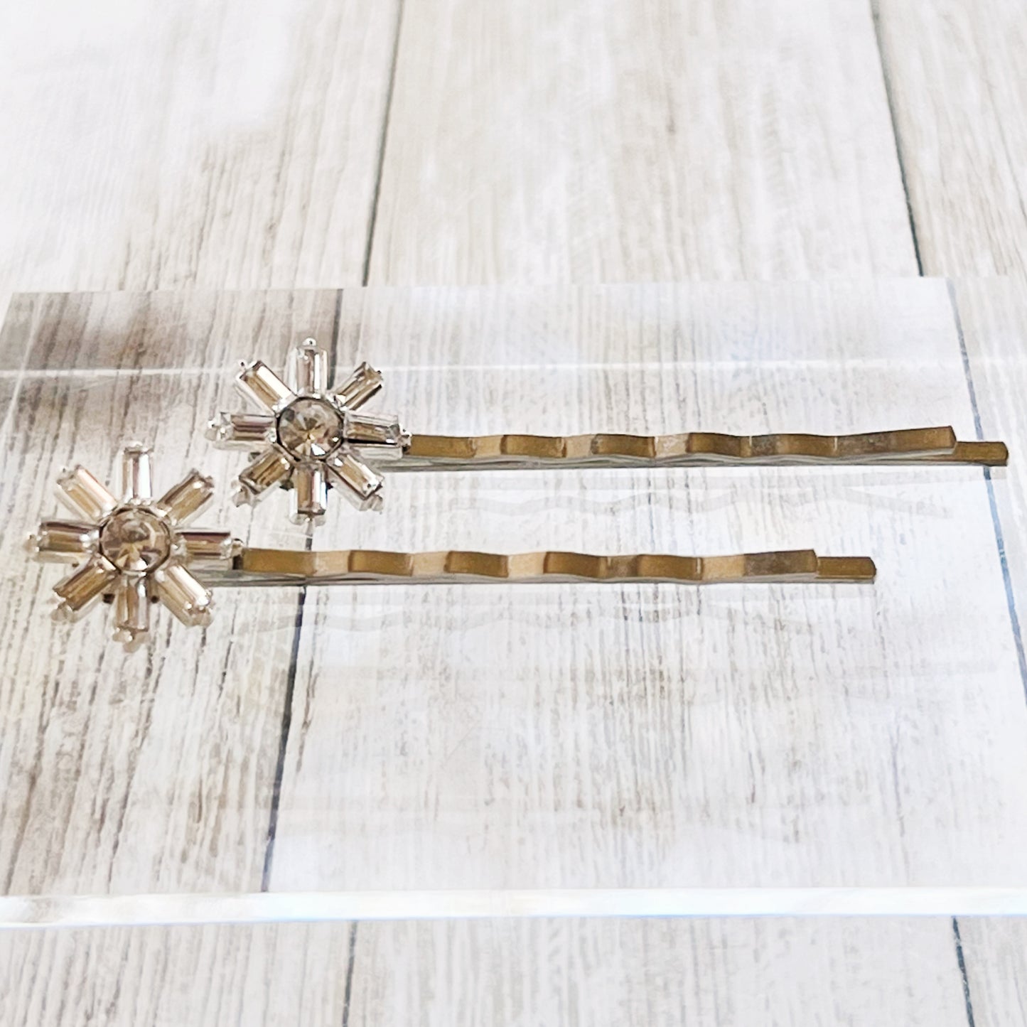 Rhinestone Snowflake Hair Pin