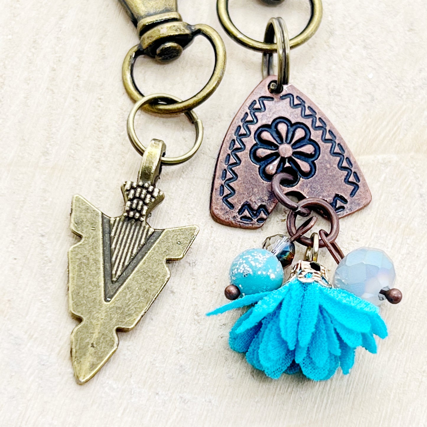 Western Zipper Pull Keychain Charm