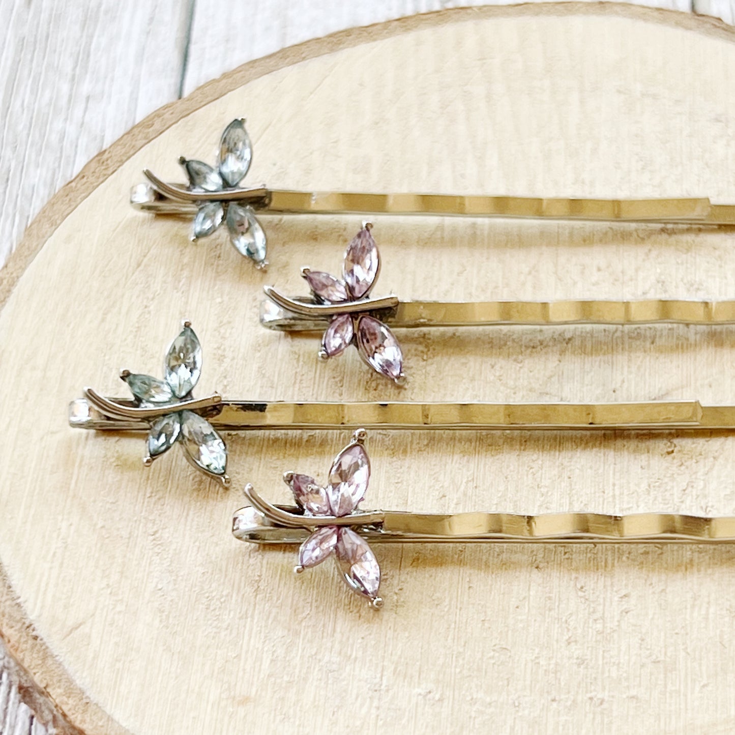 Light Blue and Purple Dragonfly Hair Pin, Hair Pins For Woman, Womens Hair Clip, Womens Bobby Pins, Dragonfly Bobby Pin, Rhinestone Hair Pin