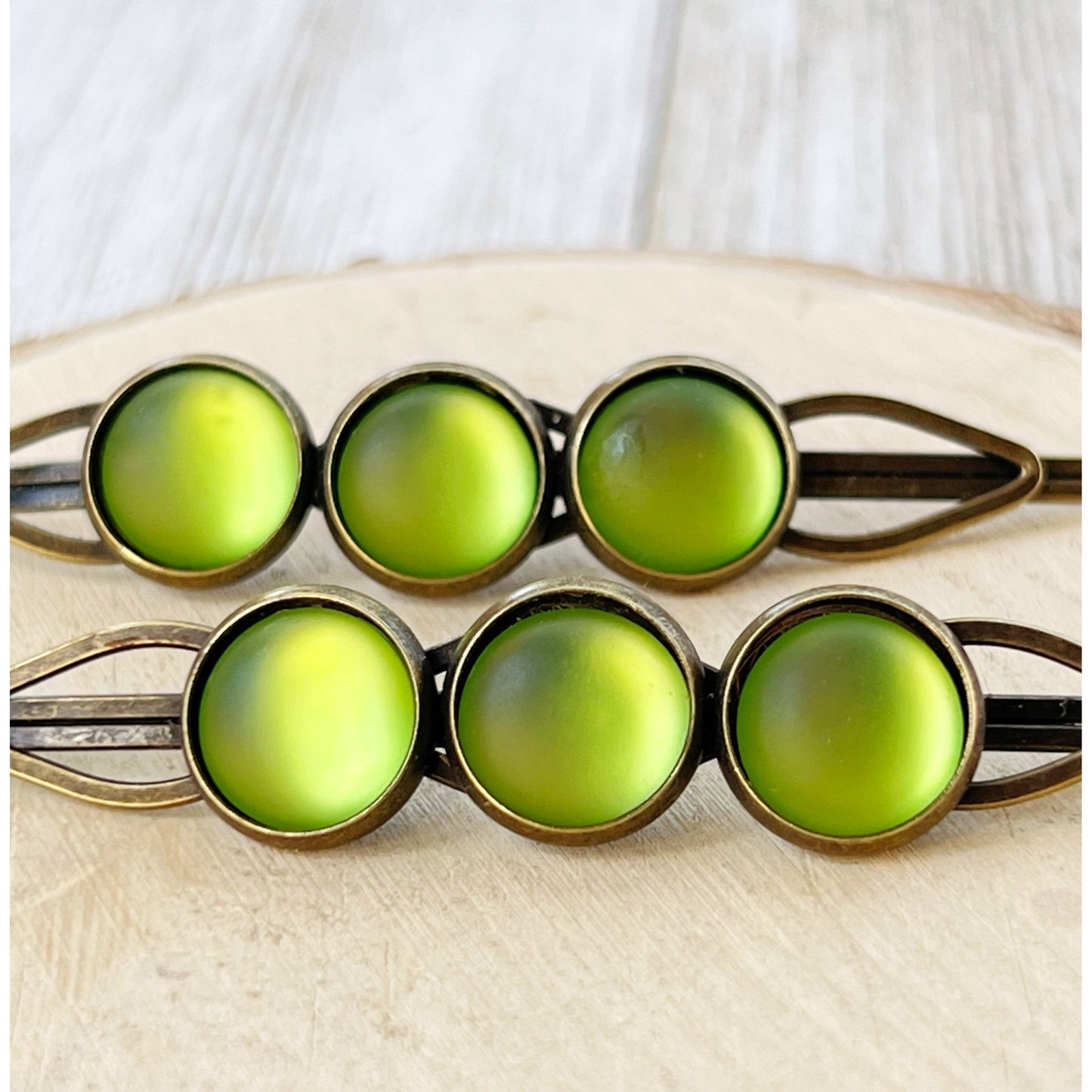 Candy Green Satin Acrylic Hair Pins: Sweet & Vibrant Accessories for Your Hair