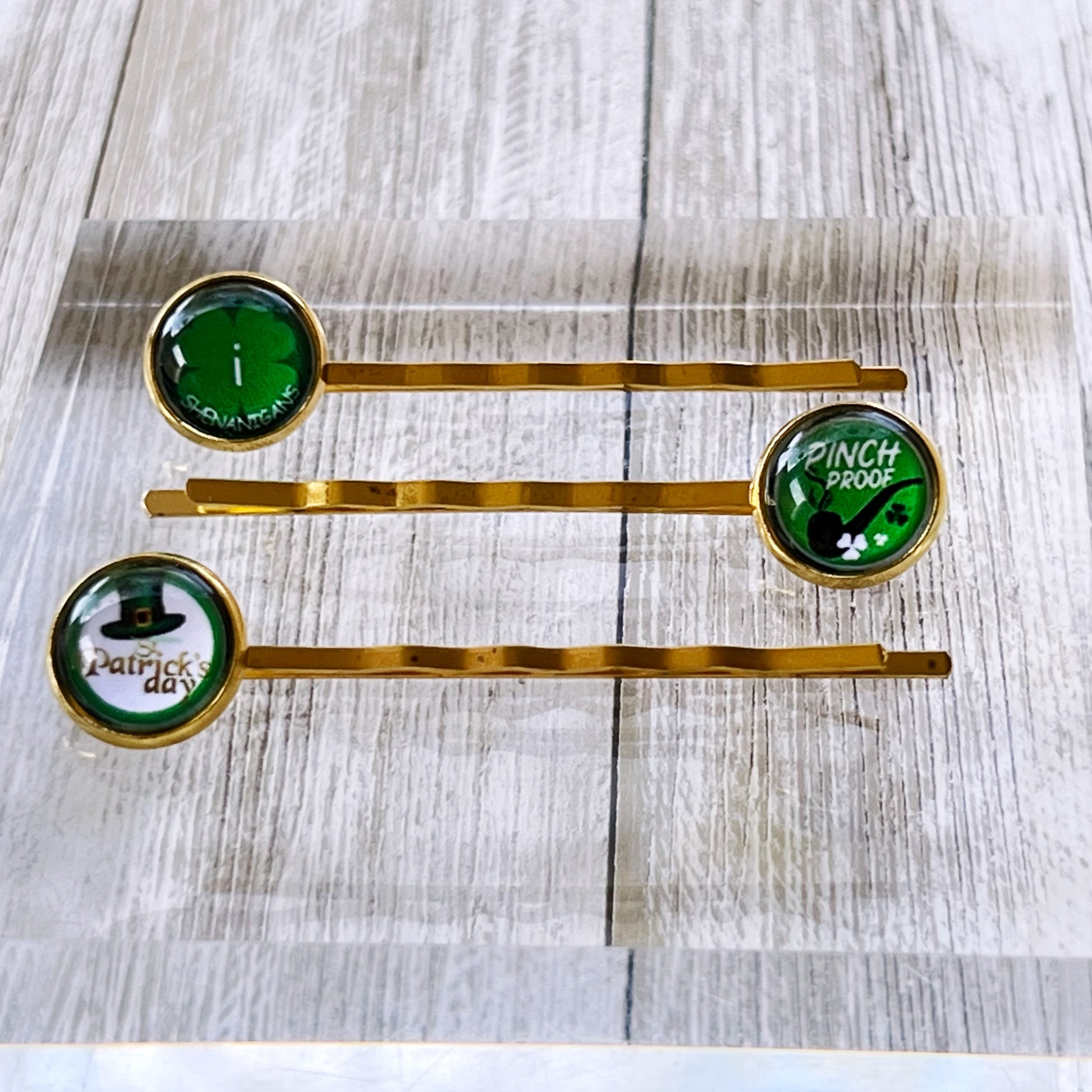 Funny Saying St Patricks Day Bobby Pins Set of 3