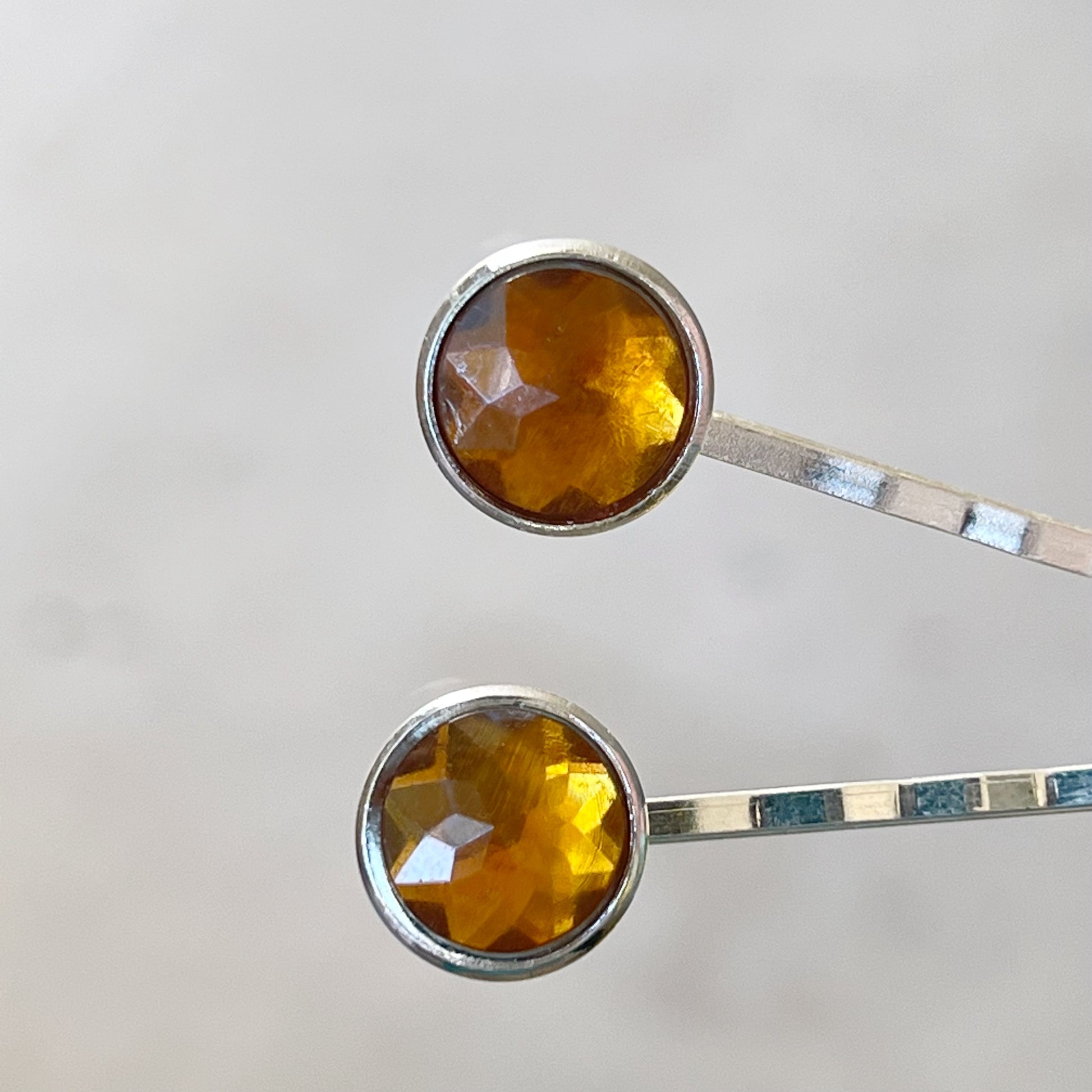 Citrine And Silver Hair Pins