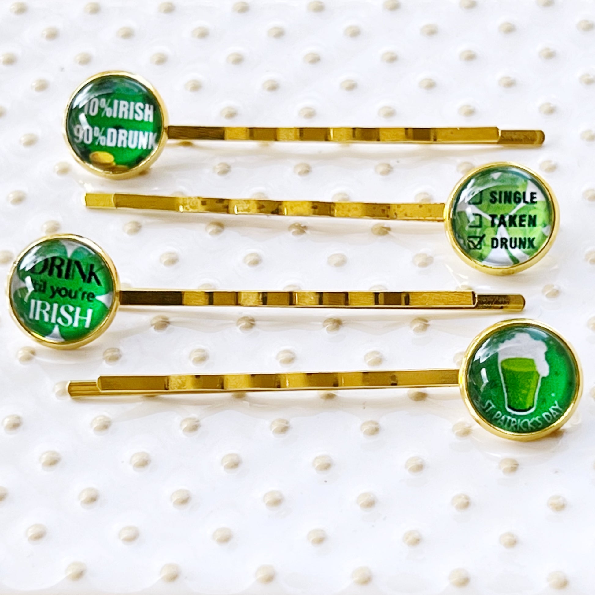 Funny Sayings St Patricks Day Hair Pins Set of 4