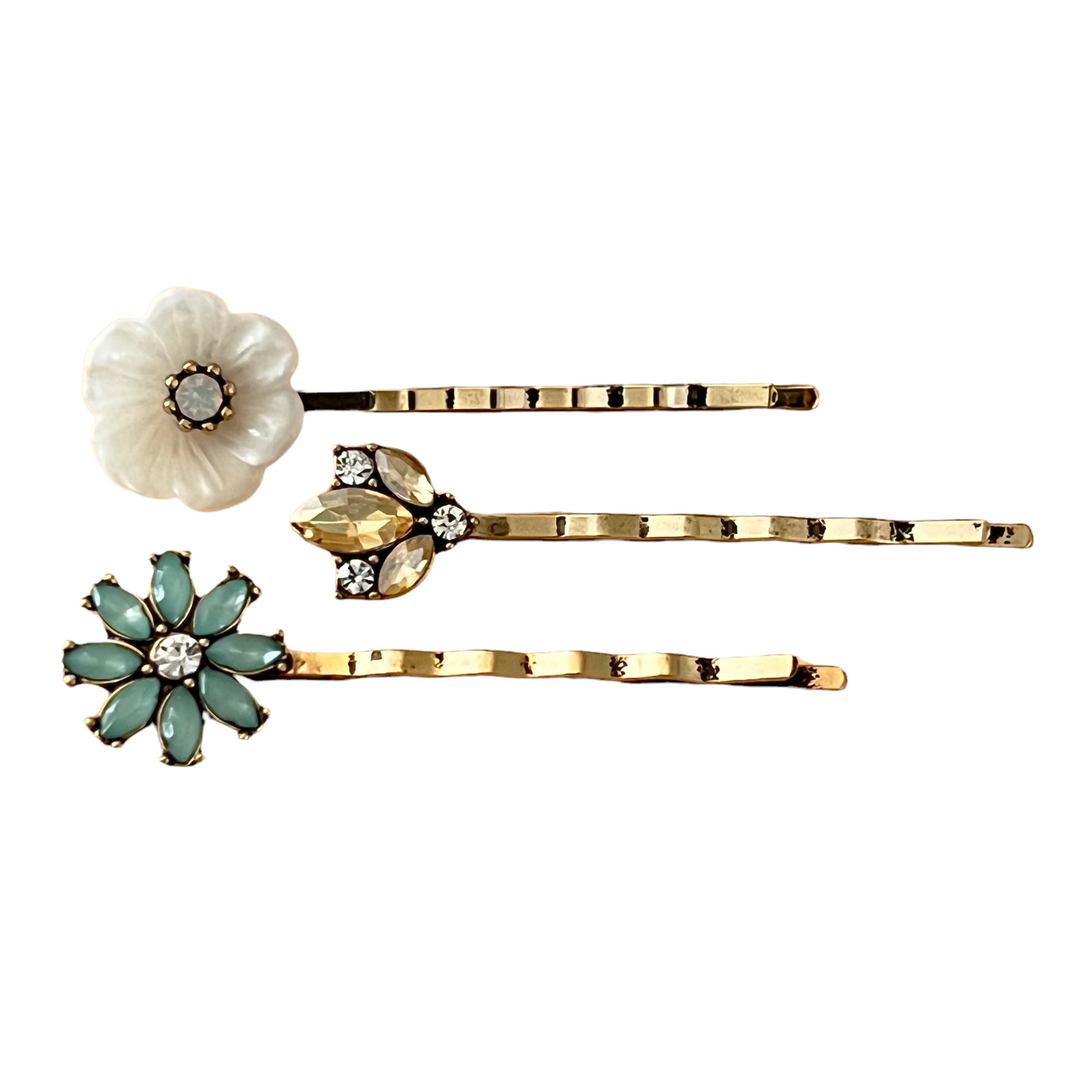 Floral Rhinestone Hair Pins