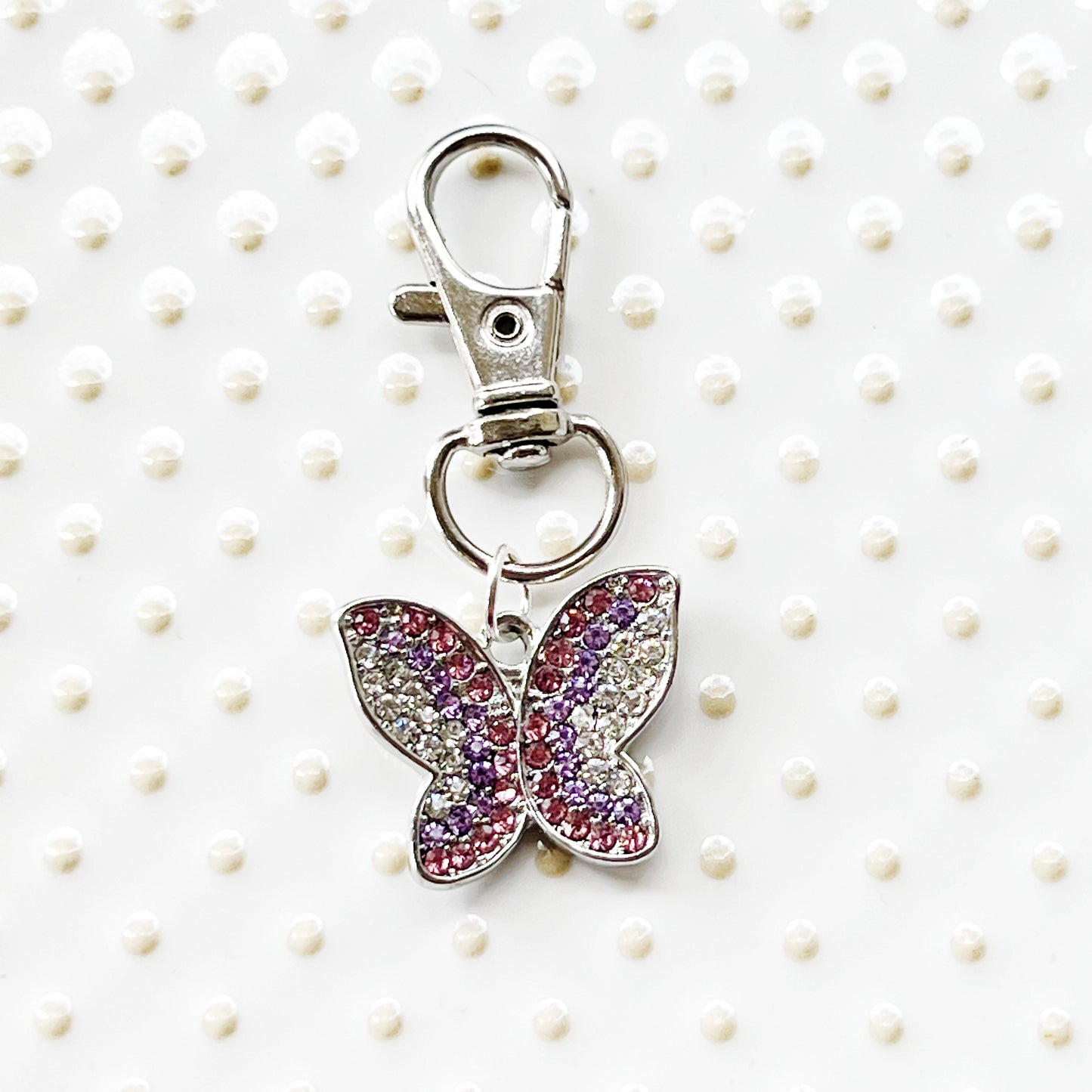 Purple & Pink Butterfly Purse Charm: Elegant & Whimsical Accessory