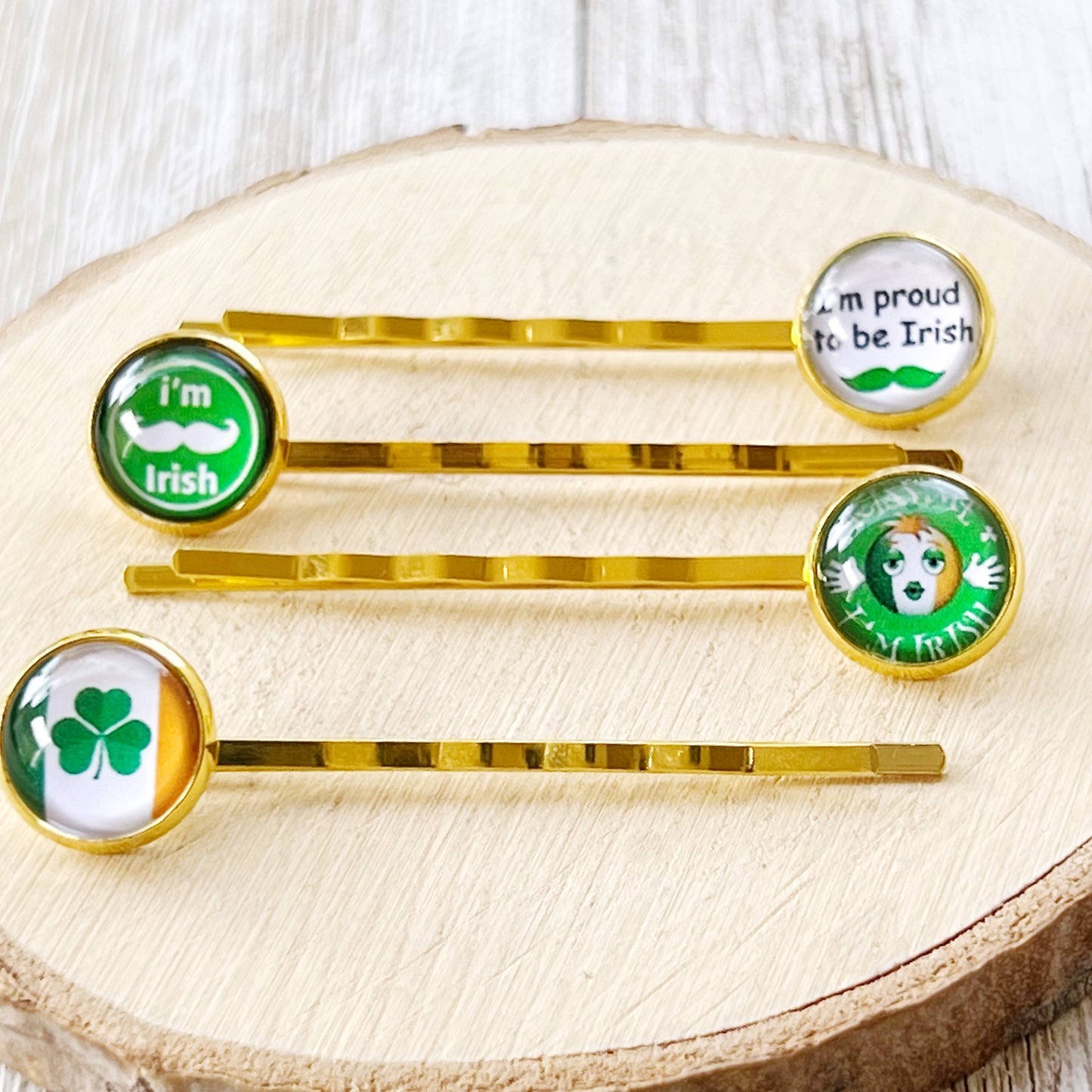 St. Patrick's Day Hair Pins with Funny Sayings: Festive Accessories