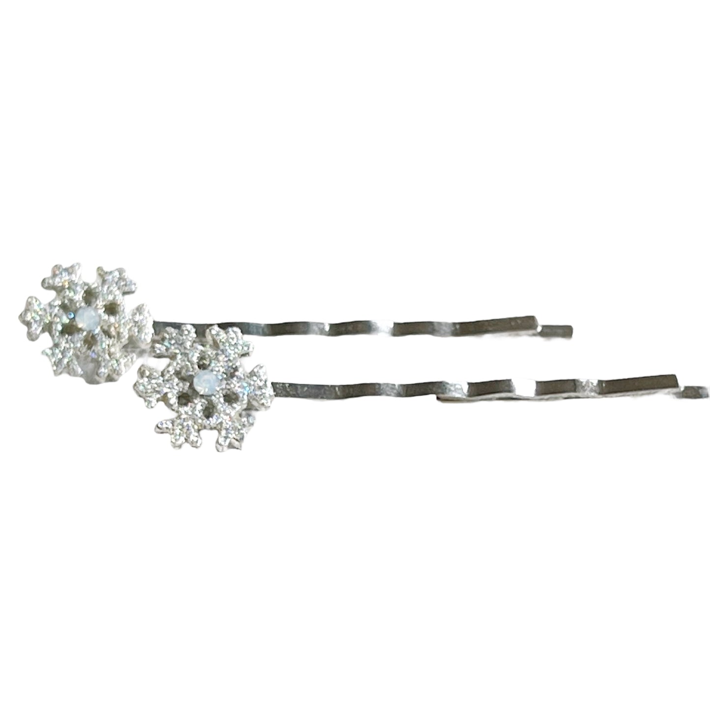 Silver Rhinestone Snowflake Hair Pin