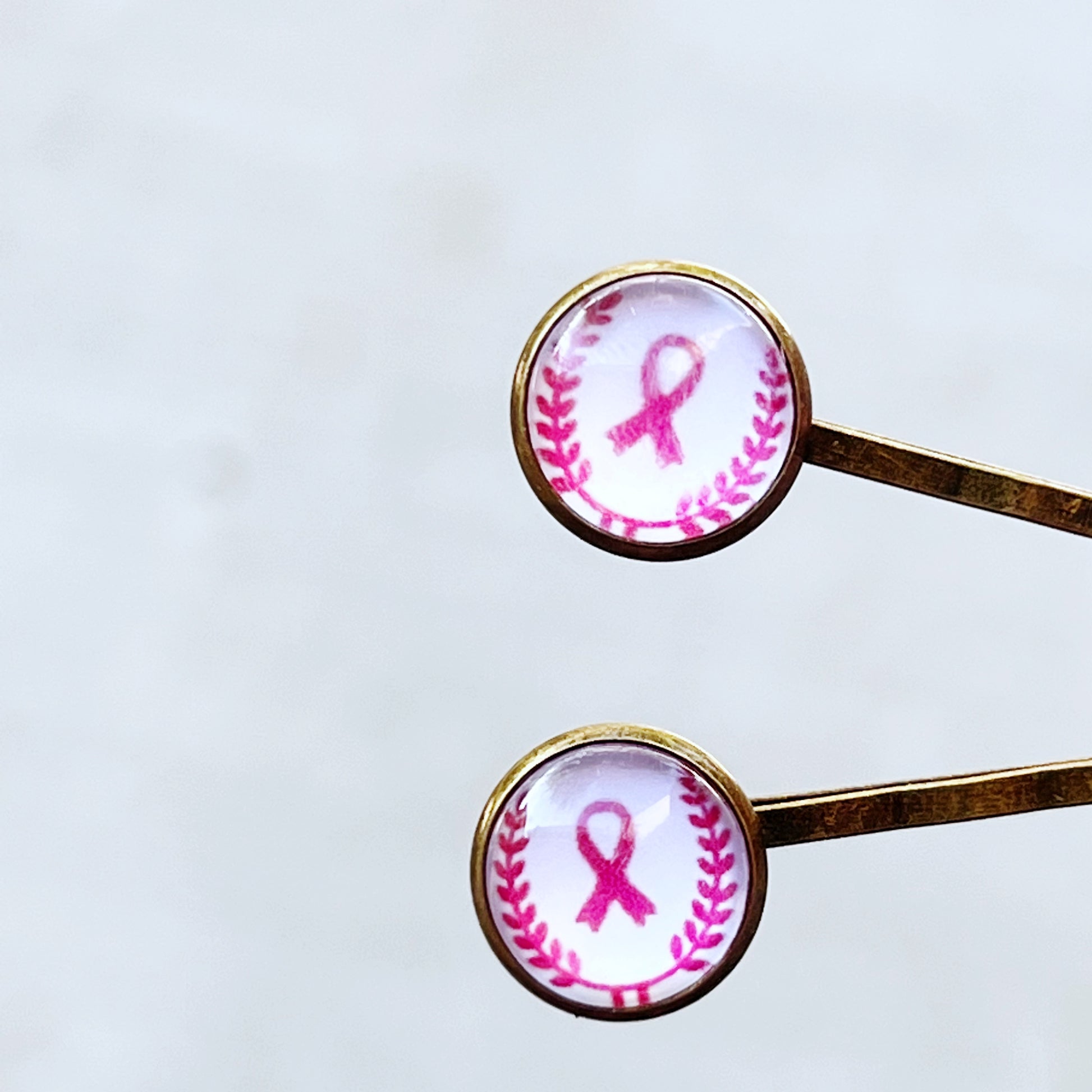 Breast Cancer Awareness Ribbon Hair Pins - Supportive and Stylish Accessories