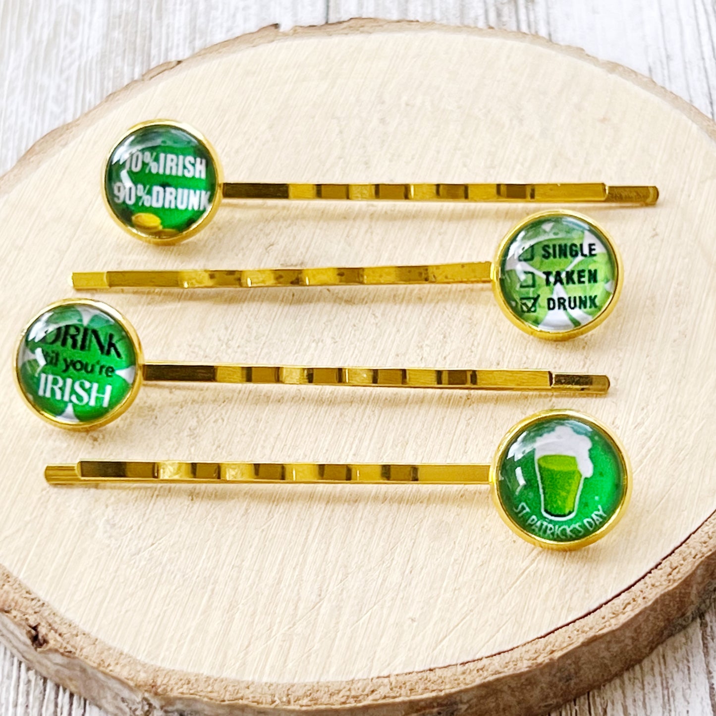 Funny Sayings St Patricks Day Hair Pins Set of 4