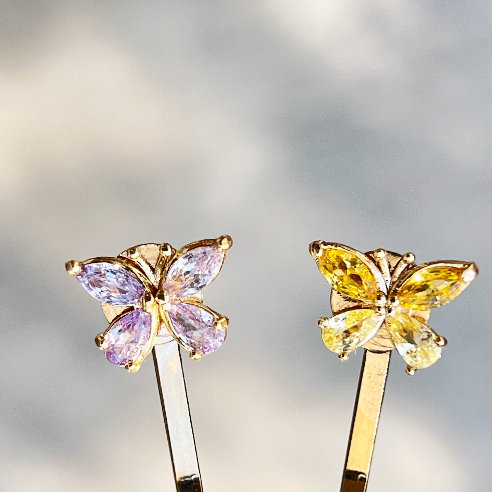 Pastel Rhinestone Butterfly Hair Pins