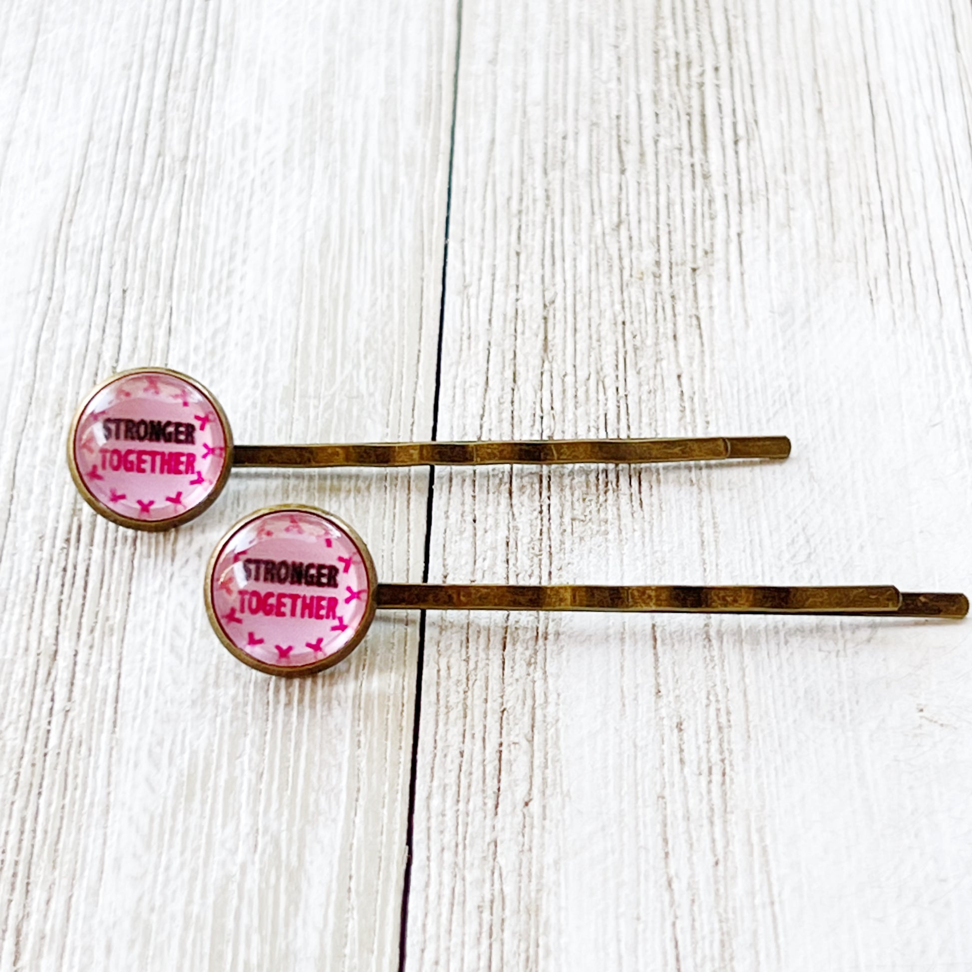 Breast Cancer Awareness Ribbon Hair Pins - Supportive and Stylish Accessories