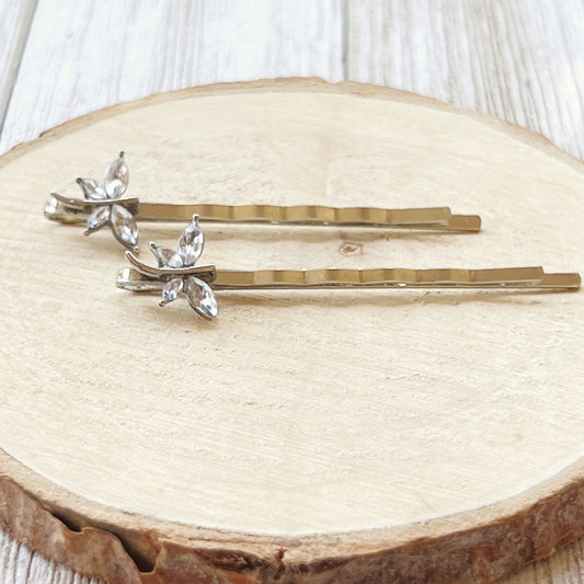 Clear Dragonfly Hair Pin, Hair Pins For Woman, Womens Hair Clip, Womens Bobby Pins, Dragonfly Bobby Pin, Rhinestone Hair Pin, Womans Barrettes