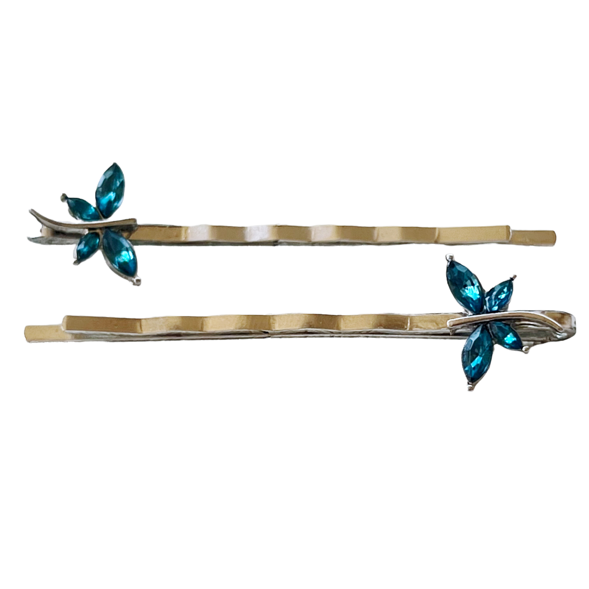 Blue Dragonfly Hair Pin - Stylish Women's Hair Accessories | Silver Bobby Pins with Rhinestones