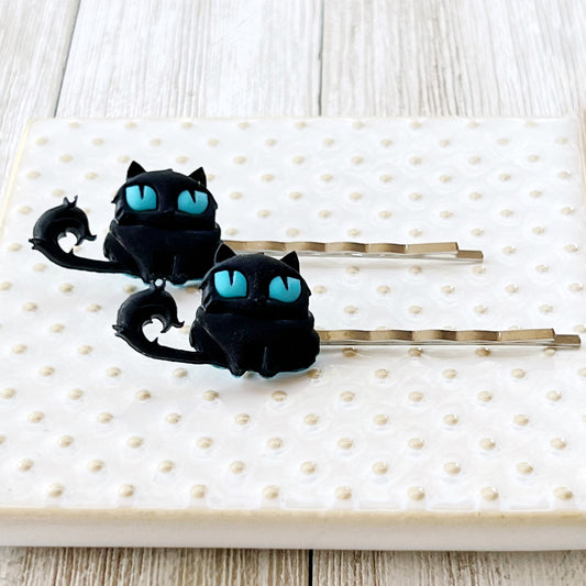 Halloween Black Spooky Cat Hair Pins