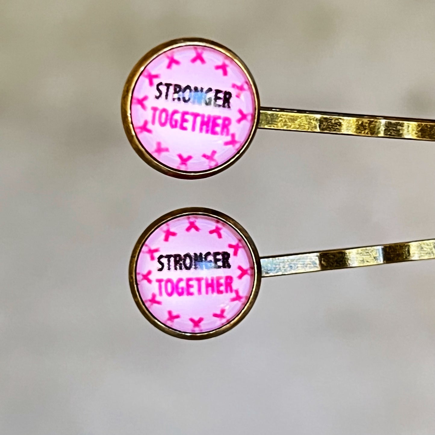 Breast Cancer Awareness Ribbon Hair Pins - Supportive and Stylish Accessories