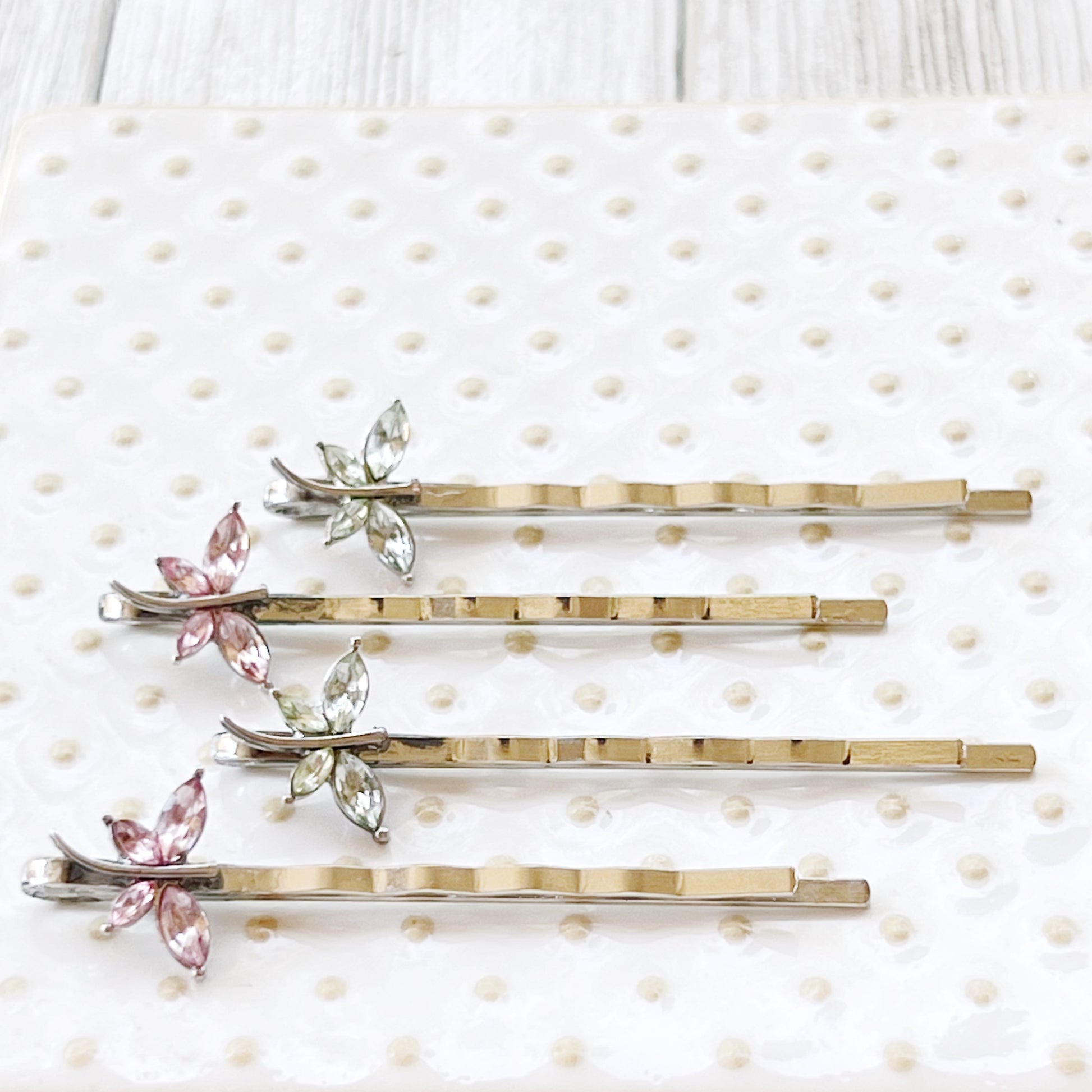 Light Green and Pink Dragonfly Hair Pin, Hair Pins For Woman, Womens Hair Clip, Womens Bobby Pins, Dragonfly Bobby Pin, Rhinestone Hair Pin