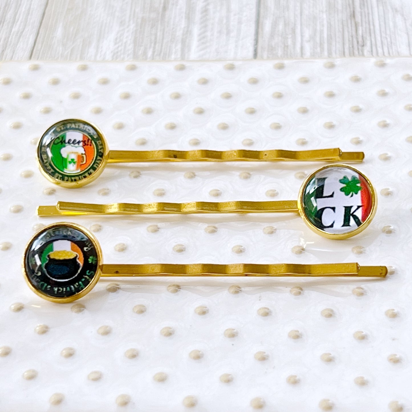 Funny Saying St Patricks Day Hair Pins Set of 3