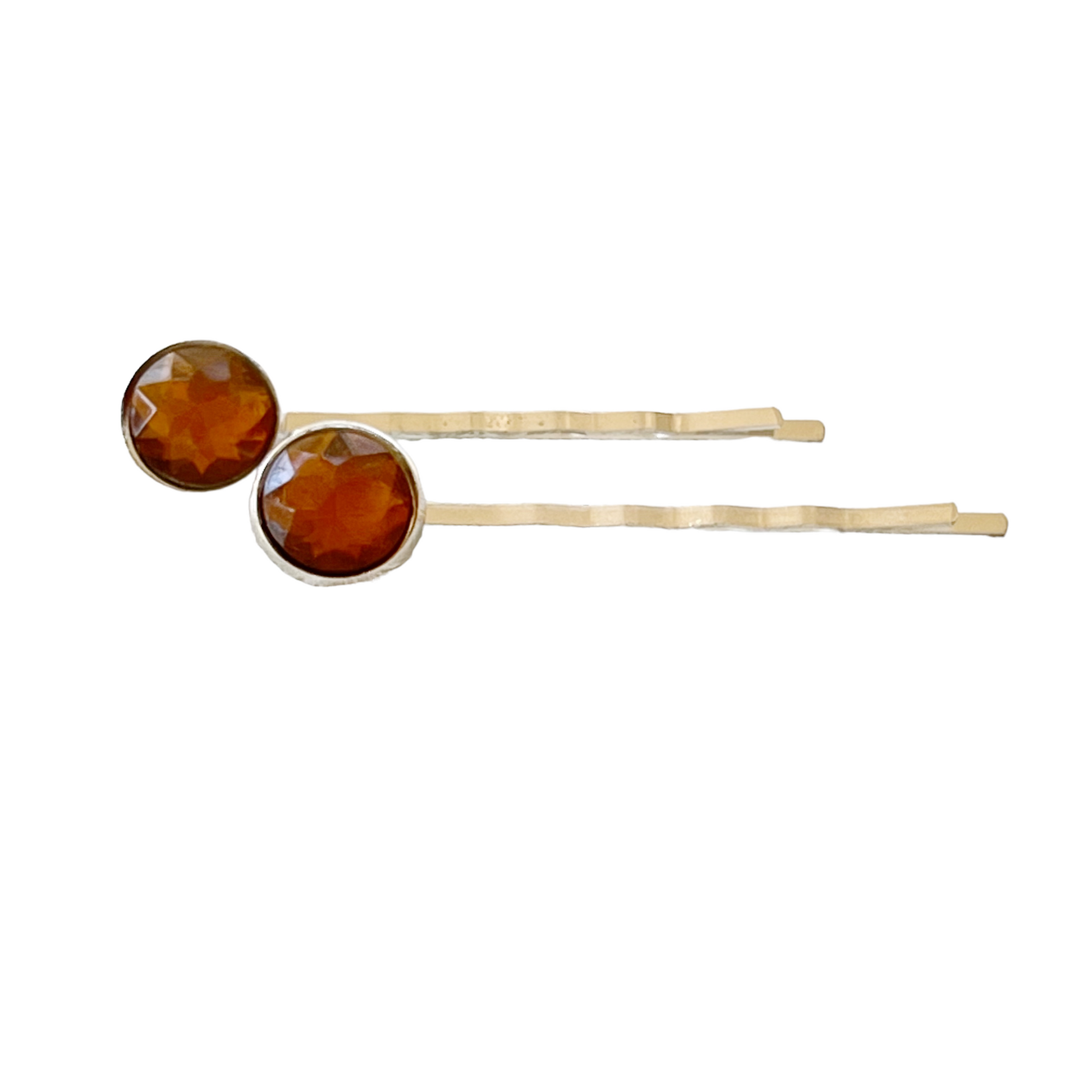 Citrine And Silver Hair Pins