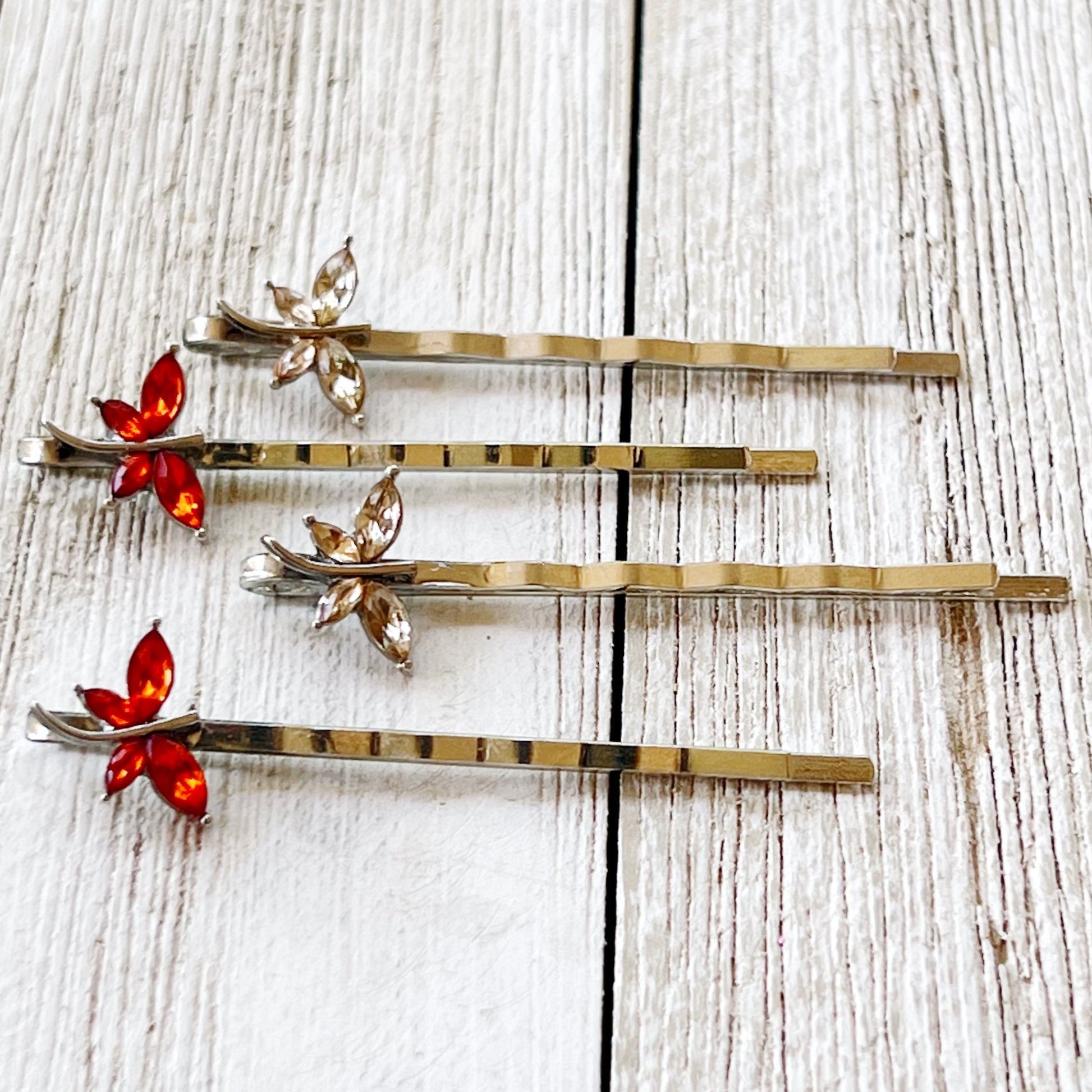 Orange & Light Brown Dragonfly Hair Pin, Hair Pins For Woman, Womens Hair Clip, Womens Bobby Pins, Dragonfly Bobby Pin, Rhinestone Hair Pin