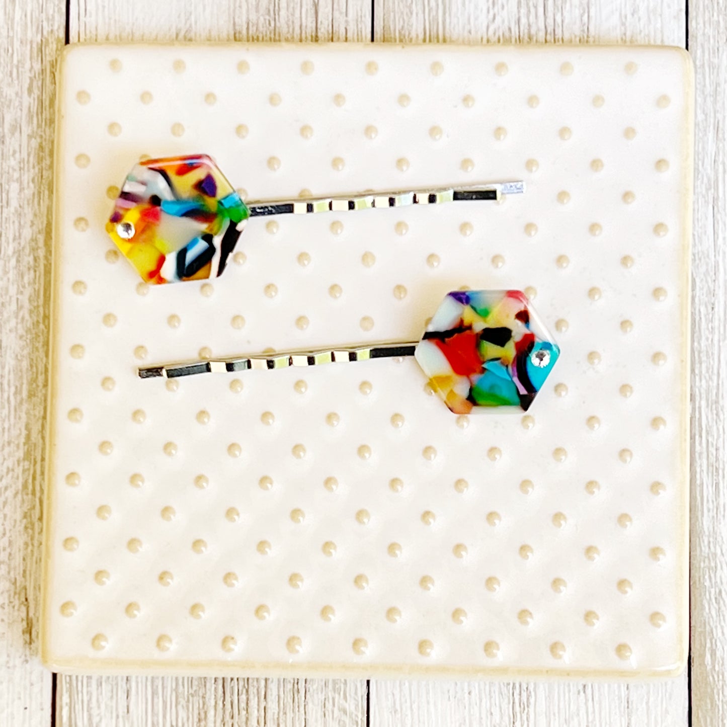 Multi Color Acrylic Hair Pins, Acrylic Hair Pins, Retro Vintage Hair Clips, Womans Hair Pins, Womens Hair Clips