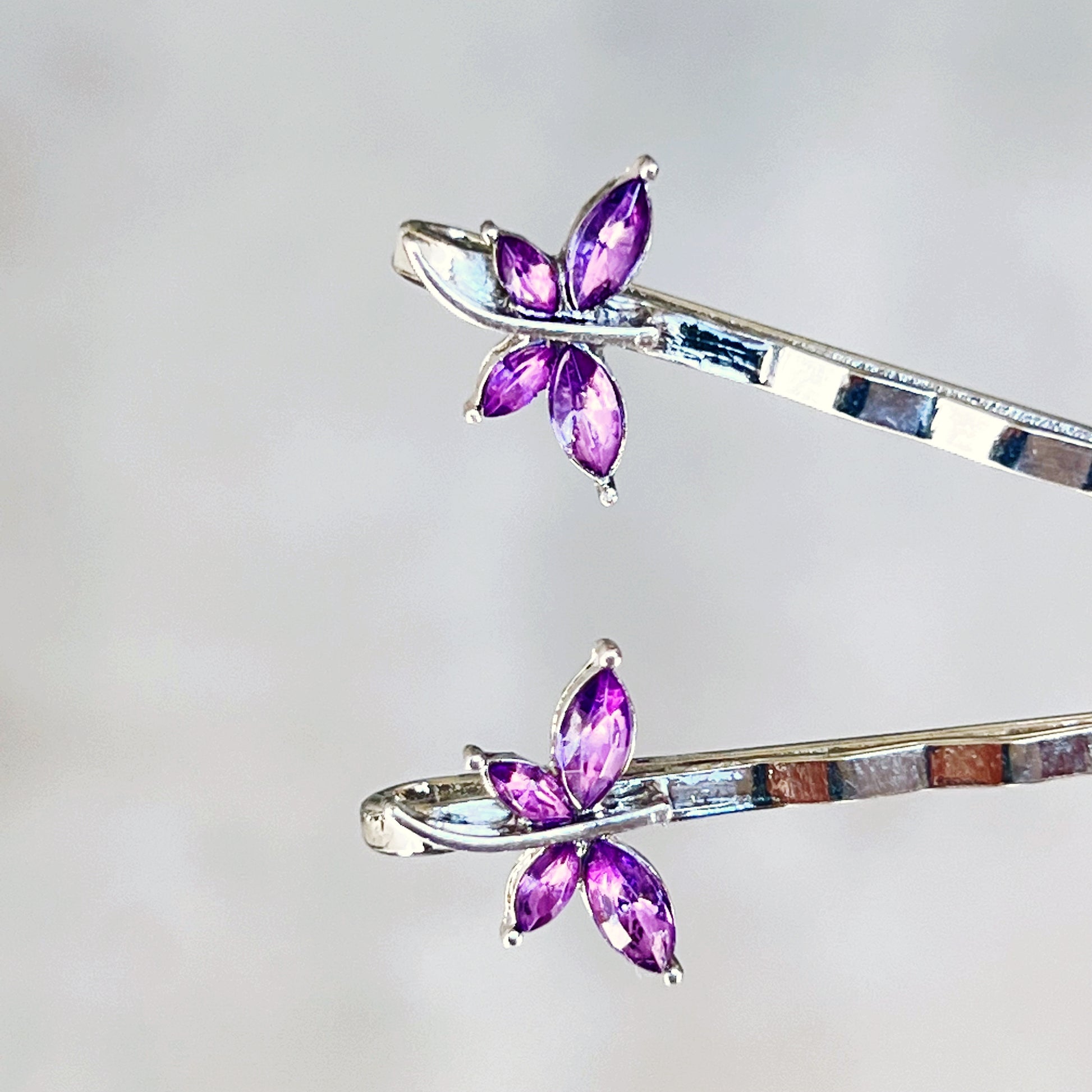 Purple Dragonfly Hair Pin, Hair Pins For Woman, Womens Hair Clip, Womens Bobby Pins, Dragonfly Bobby Pin, Rhinestone Hair Pin, Womans Barrettes