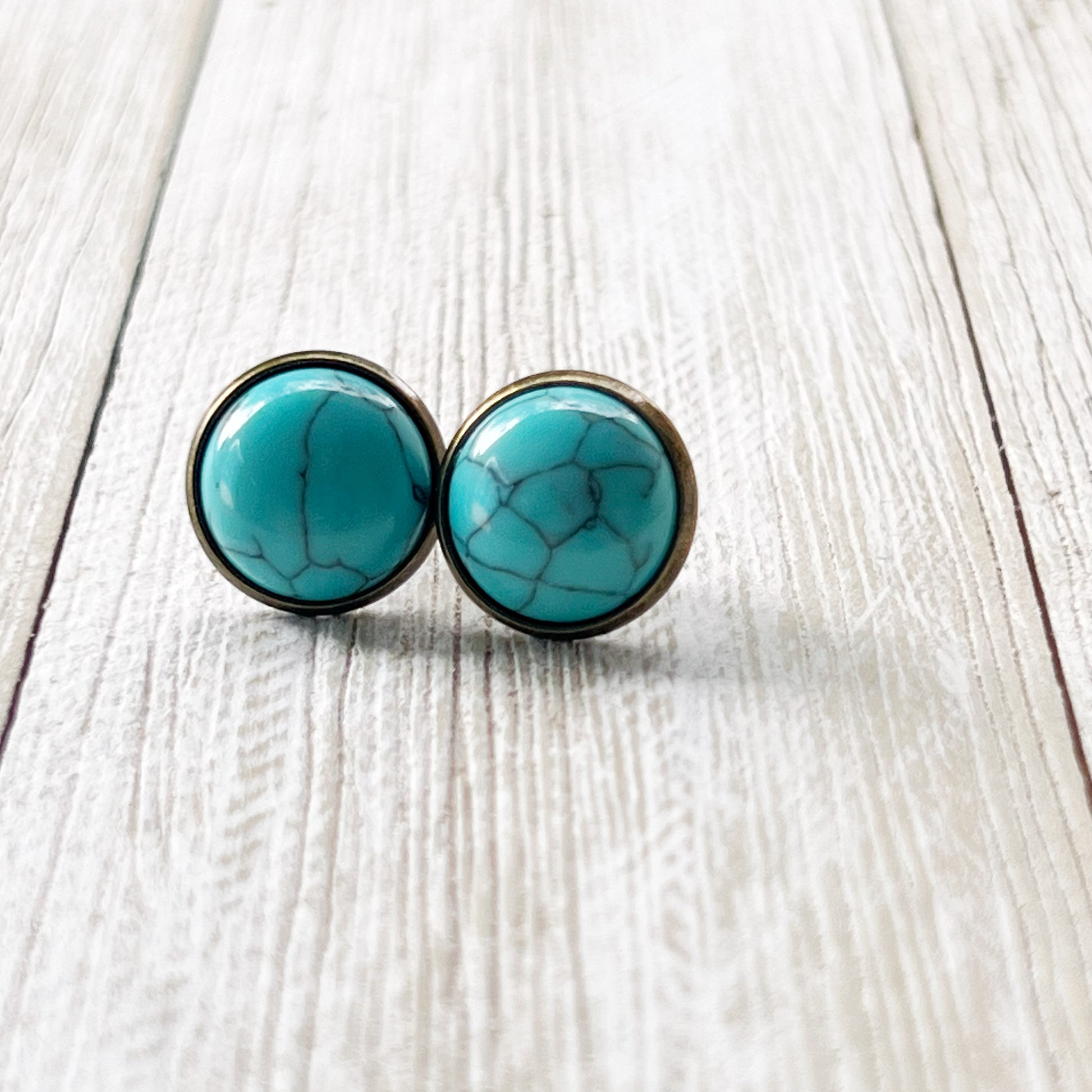 Turquoise 12mm Stud Earrings