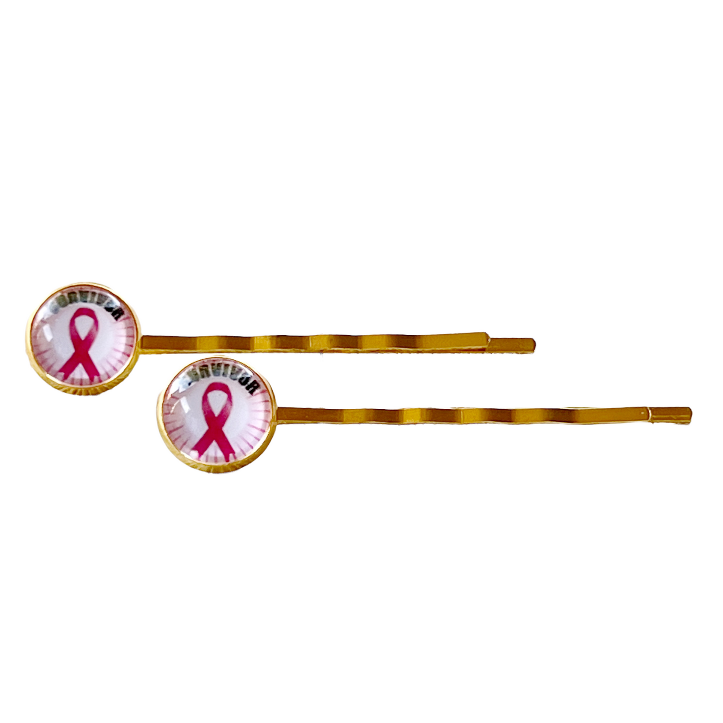 Breast Cancer Awareness Ribbon Hair Pins - Supportive and Stylish Accessories