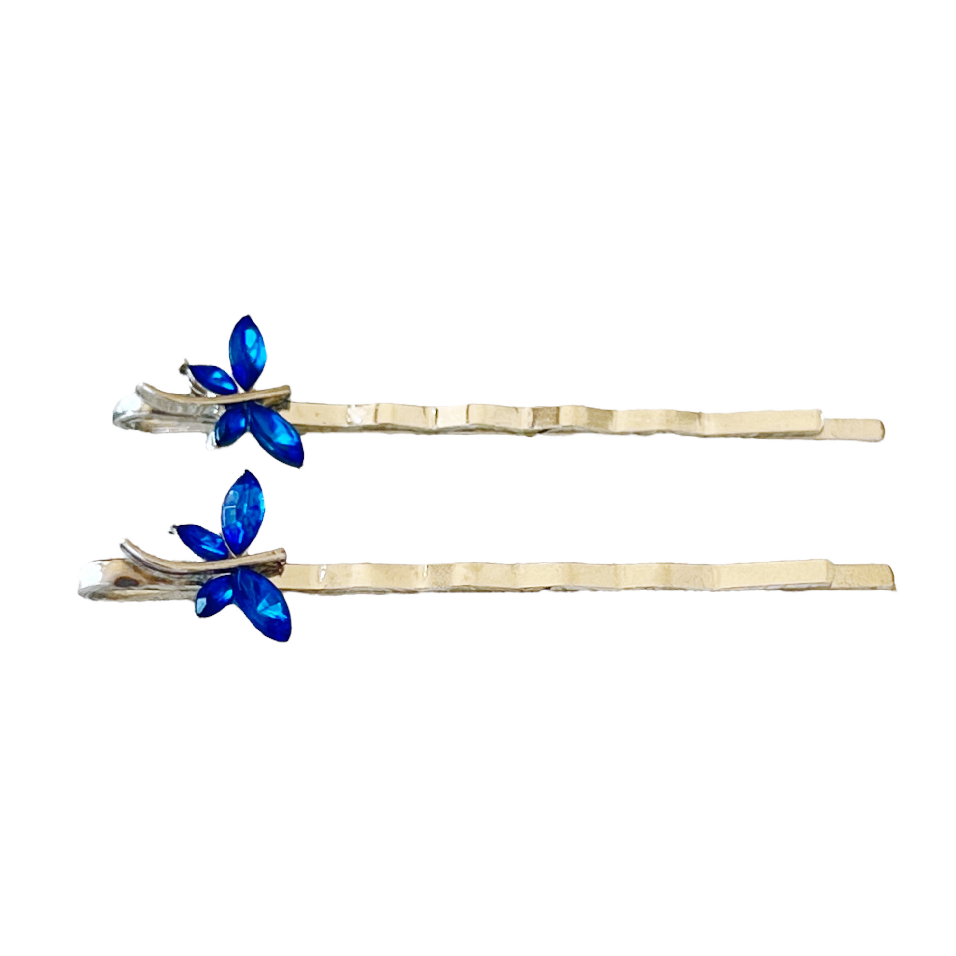 Blue Rhinestone Dragonfly Hair Pins - Delicate Accents for Chic Hairstyles