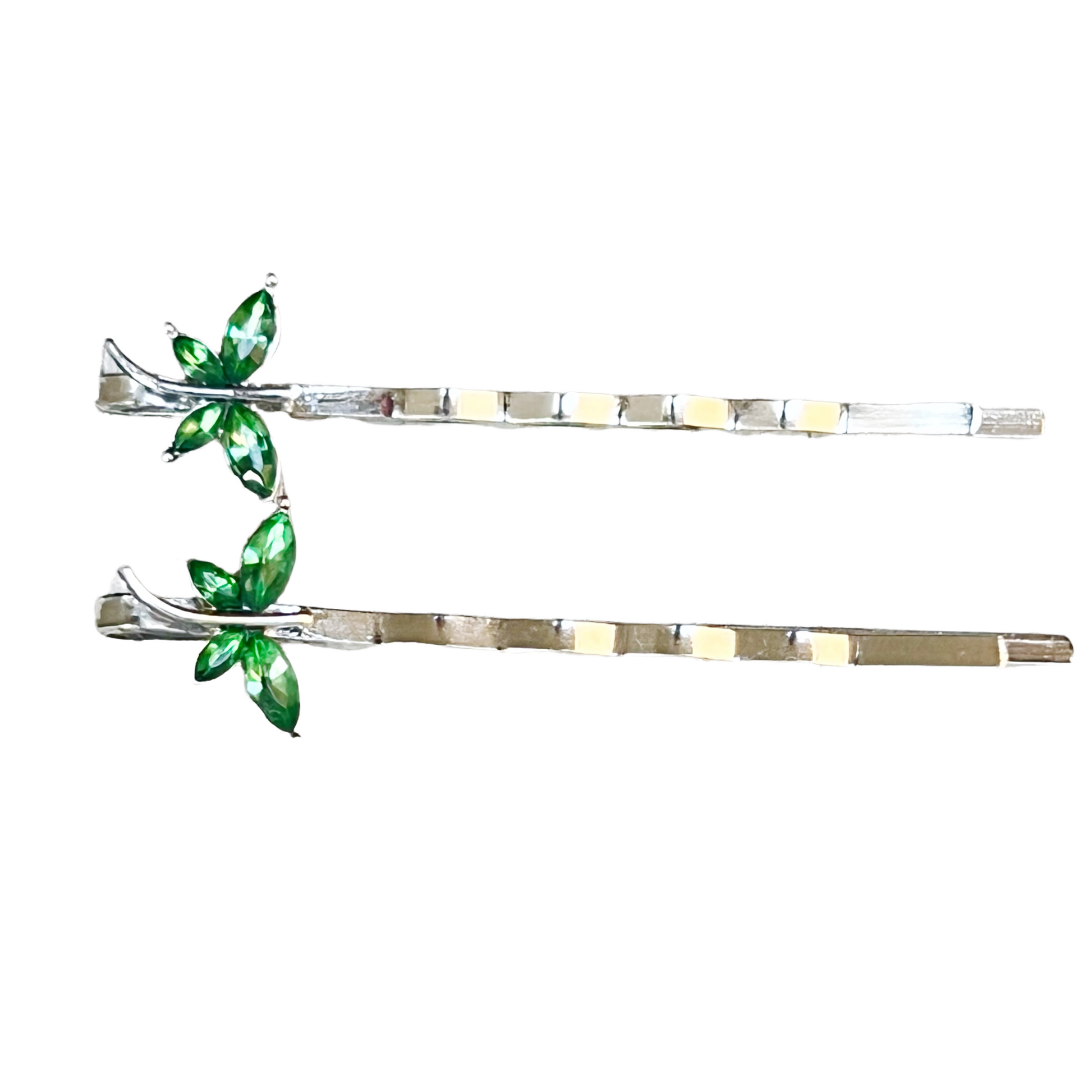 Green Rhinestone Dragonfly Hair Pins - Delicate Accents for Chic Hairstyles