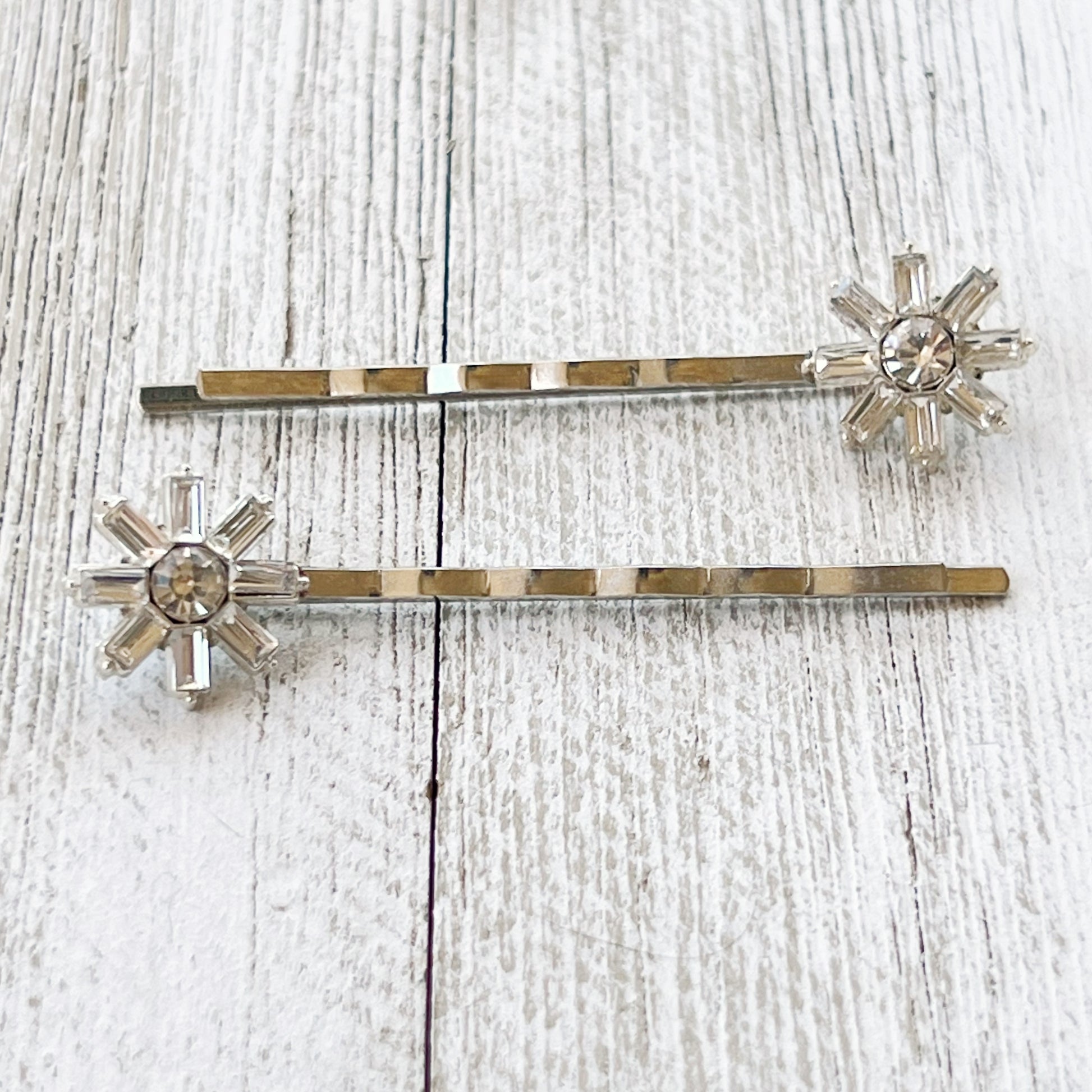 Rhinestone Snowflake Hair Pin