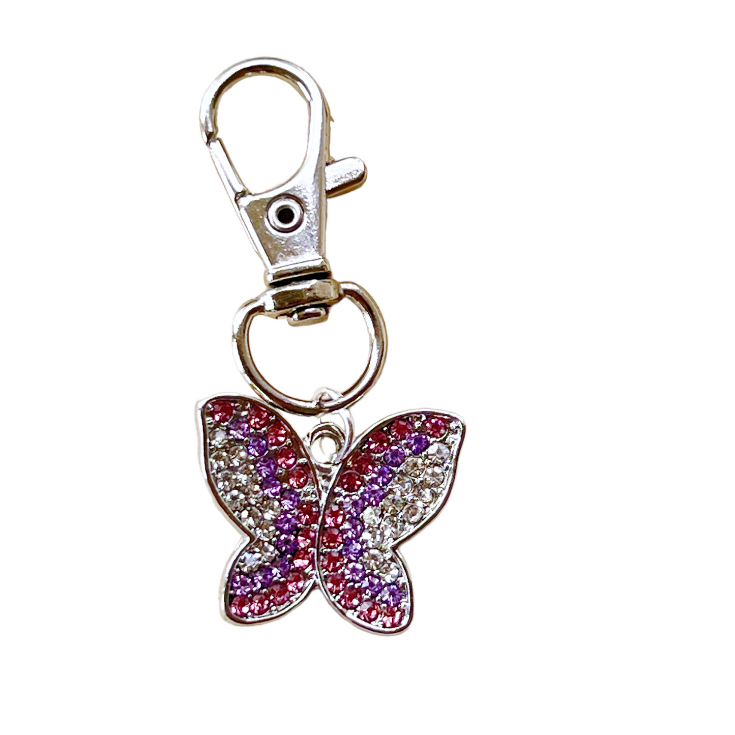 Purple & Pink Butterfly Purse Charm: Elegant & Whimsical Accessory