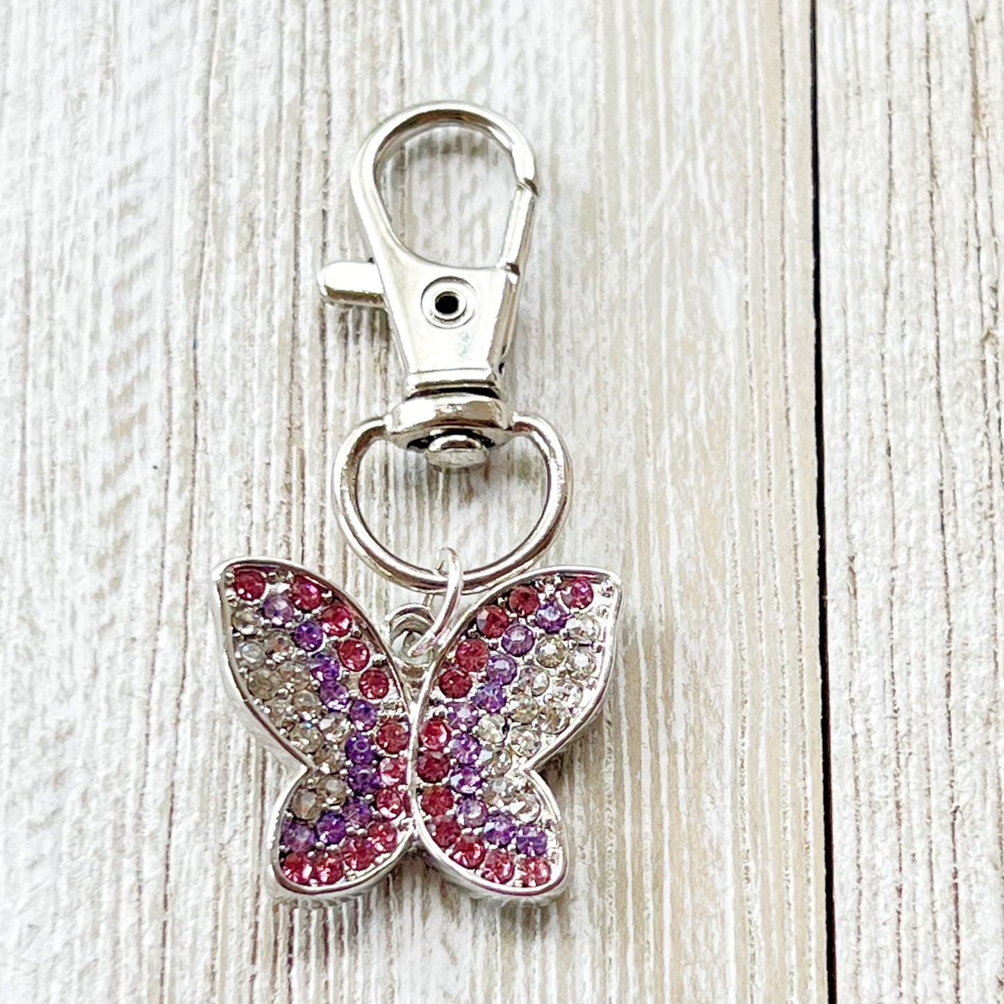 Purple & Pink Butterfly Purse Charm: Elegant & Whimsical Accessory