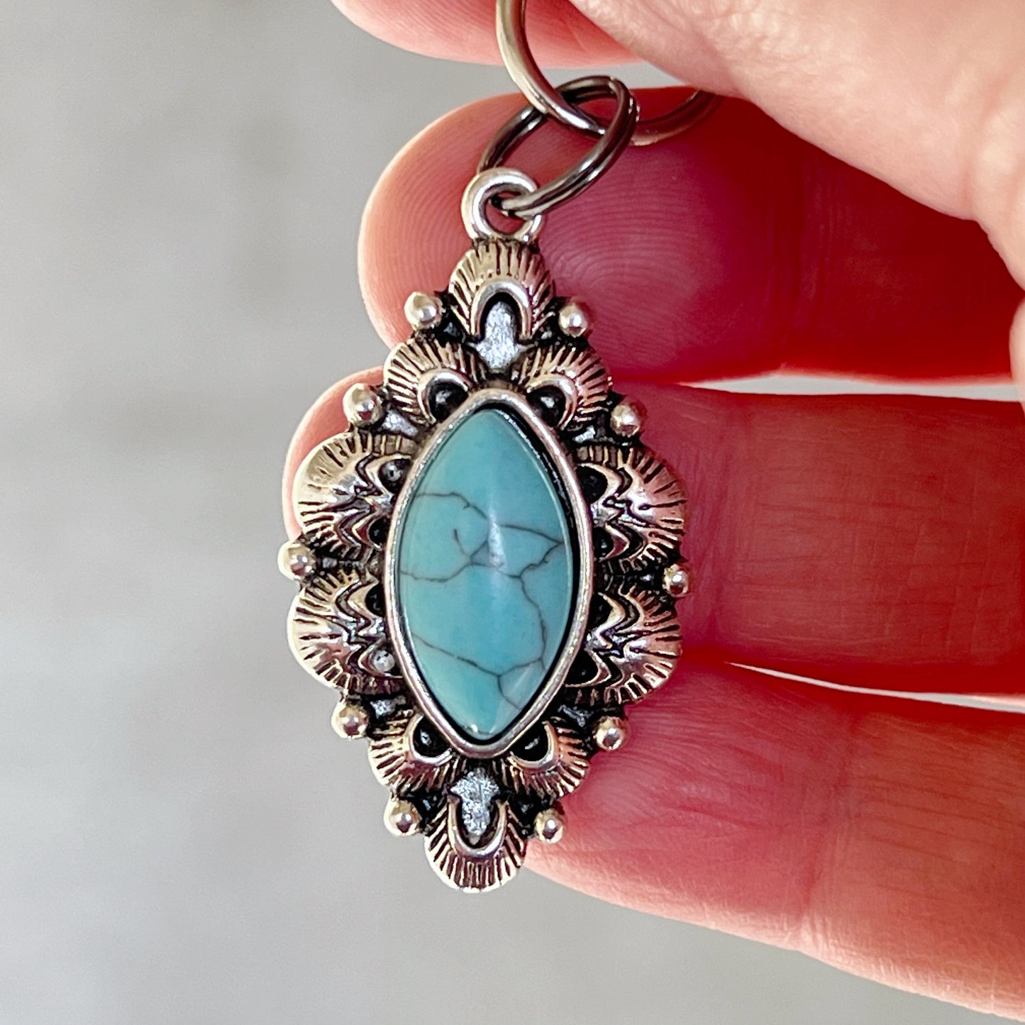 Western Turquoise Zipper Pull Handbag Charm