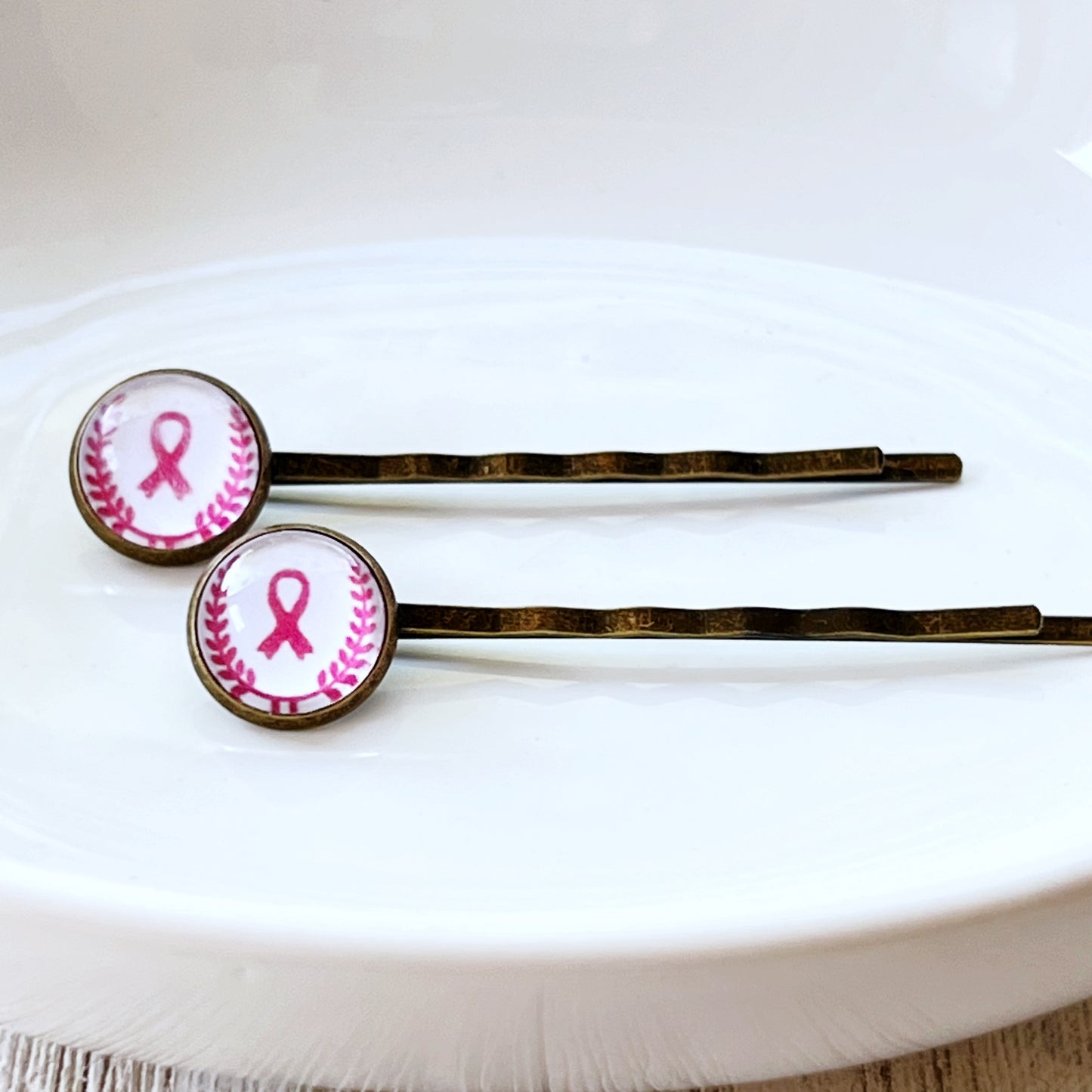 Breast Cancer Awareness Ribbon Hair Pins - Supportive and Stylish Accessories